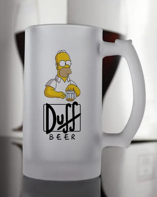 Homer Simpson Buzlu Bira Cam Bardağı