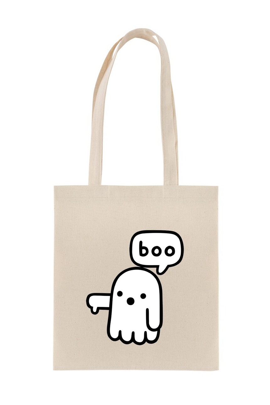 Hayalet Boo Baskılı Bez Çanta