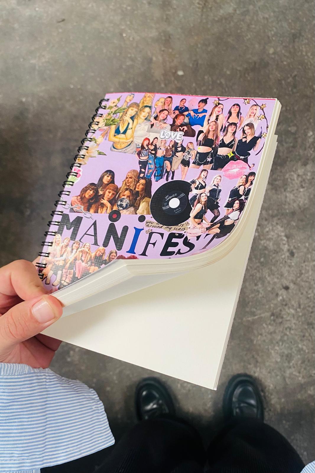 Spiralli A5 Defter Manifest Pembe Kolaj (200 Sayfa)