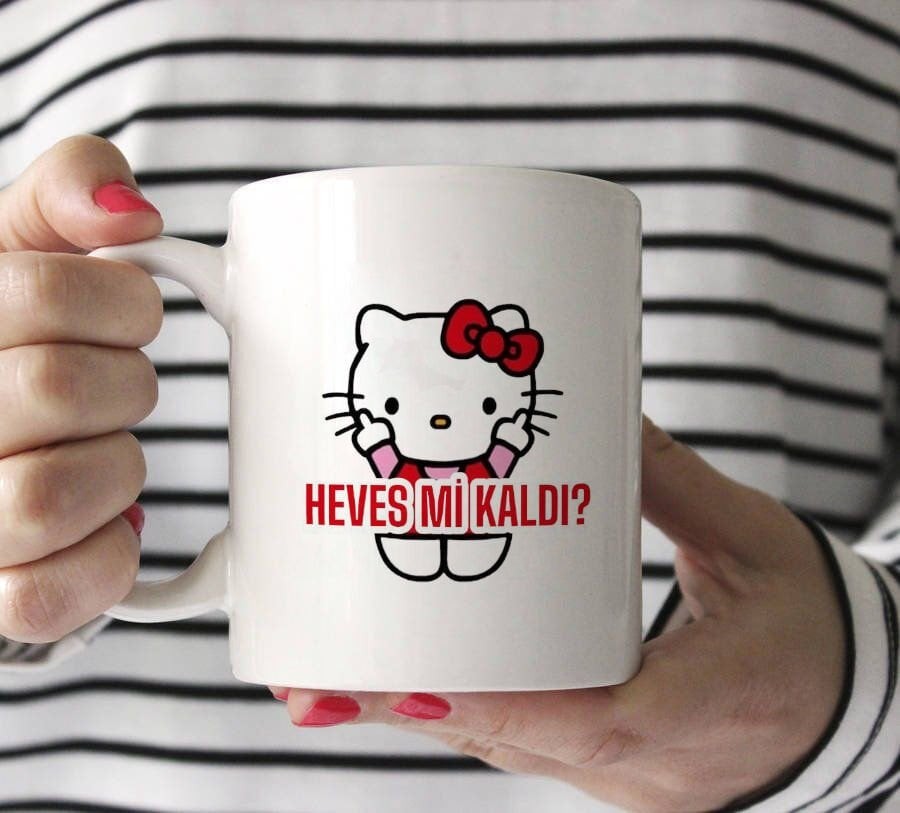Beyaz Kupa Bardak Hello Kitty Heves Mi Kaldı
