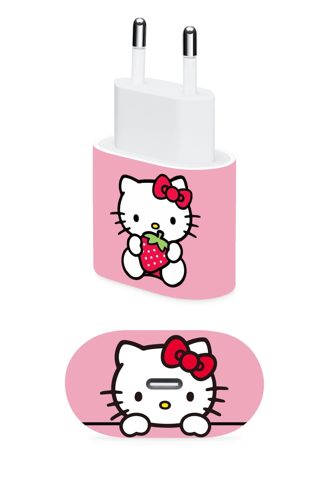 iPhone 20W Şarj Aleti Kaplaması -  Pembe Hello Kitty