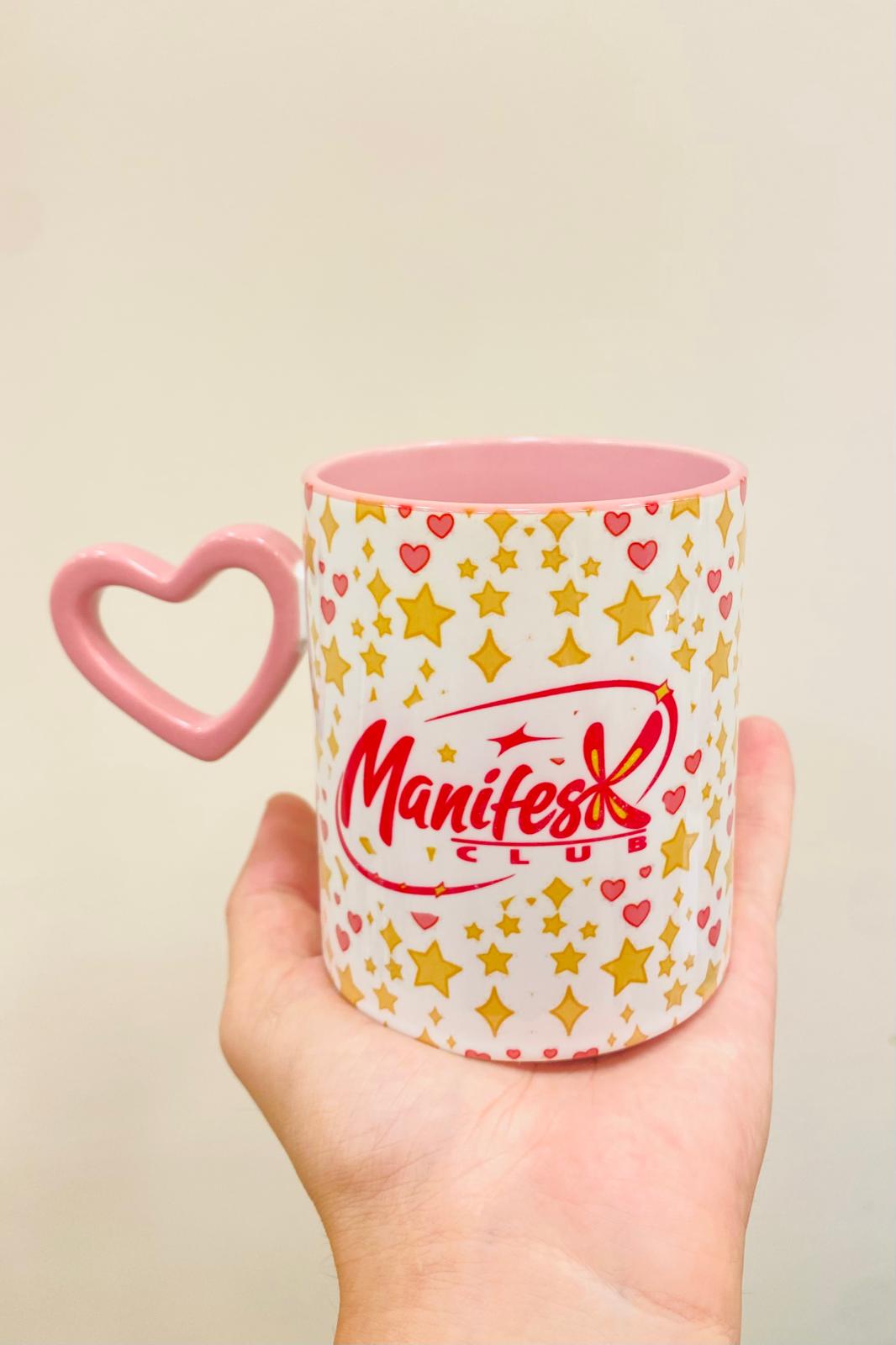 Manifest Rüya Pembe Kalp Porselen Kupa Bardak