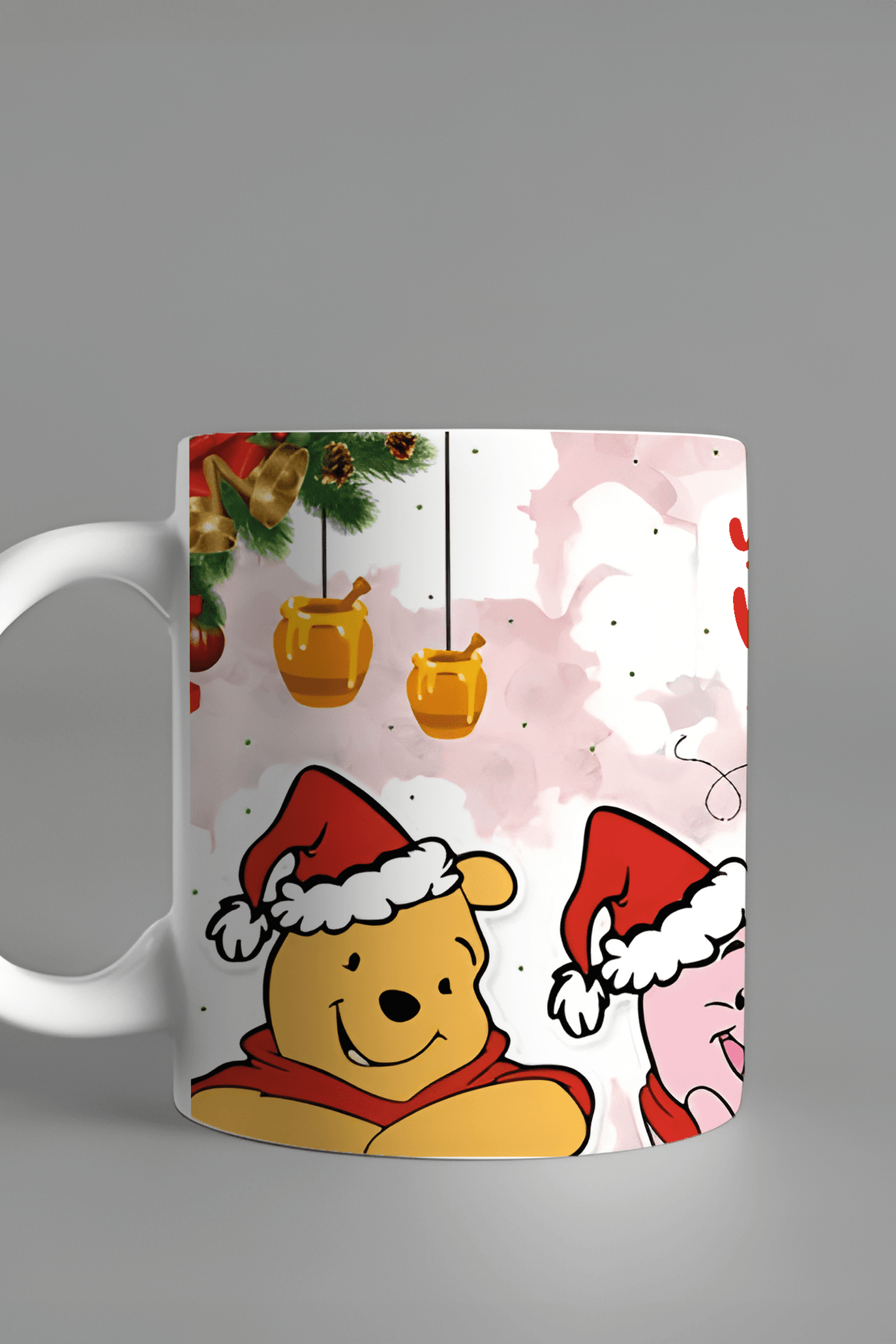 Winnie The Pooh Full Baskılı Yılbaşı Porselen Kupa Bardak