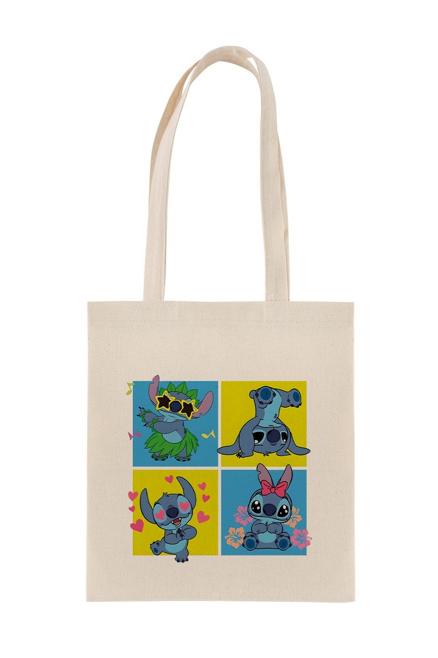 Stitch Kolaj Baskılı Bez Çanta