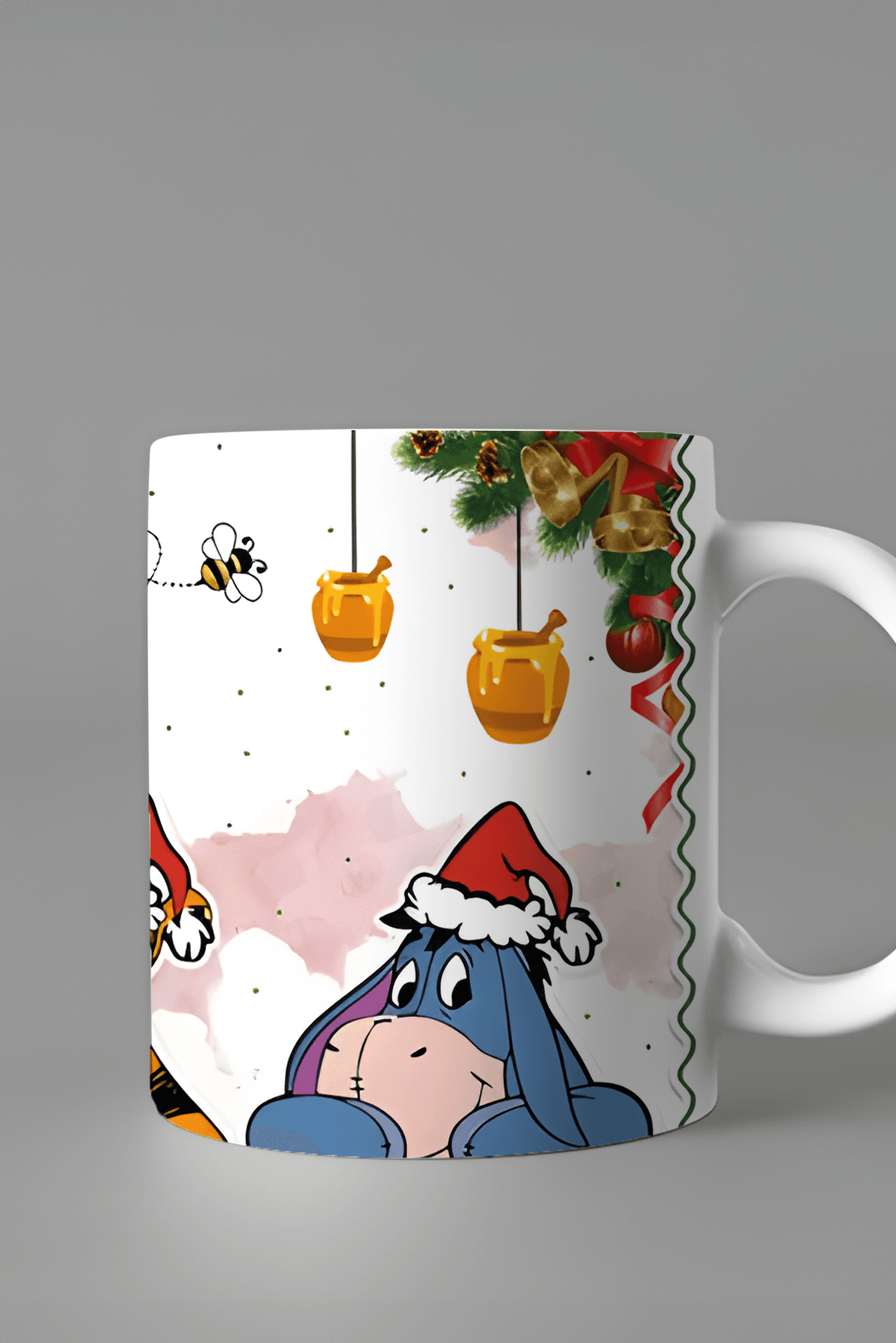 Winnie The Pooh Full Baskılı Yılbaşı Porselen Kupa Bardak