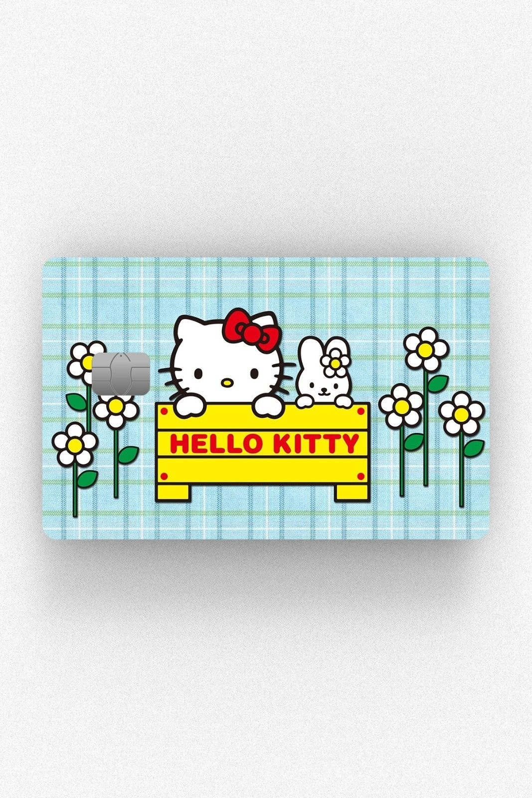 Kart Kaplama Etiketi - Hello Kitty Mavi Papatya
