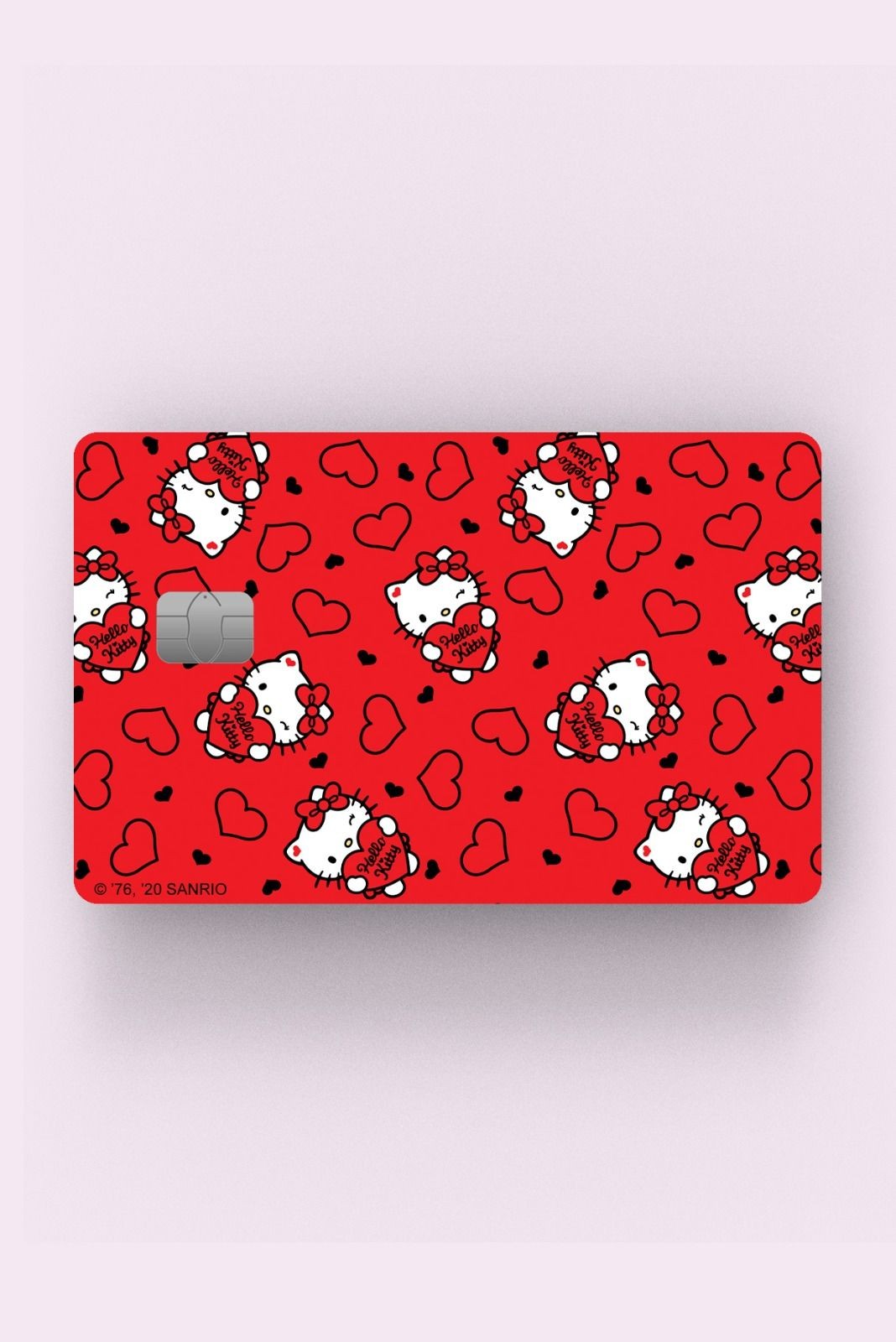 Kart Kaplama Etiketi - Kıpkırmızı Kalp Hello Kitty