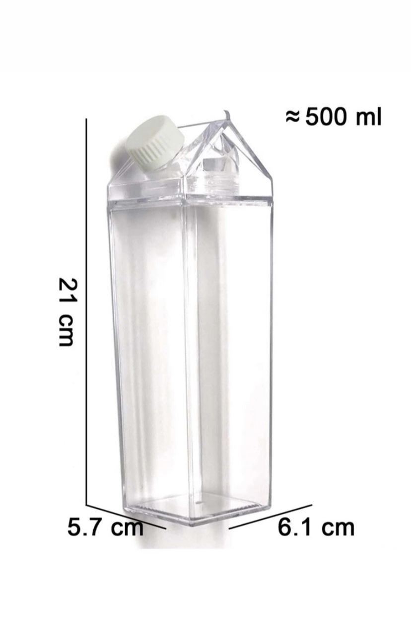 Baskısız Süt Kutusu Tasarımlı 500ml Mika Matara Suluk