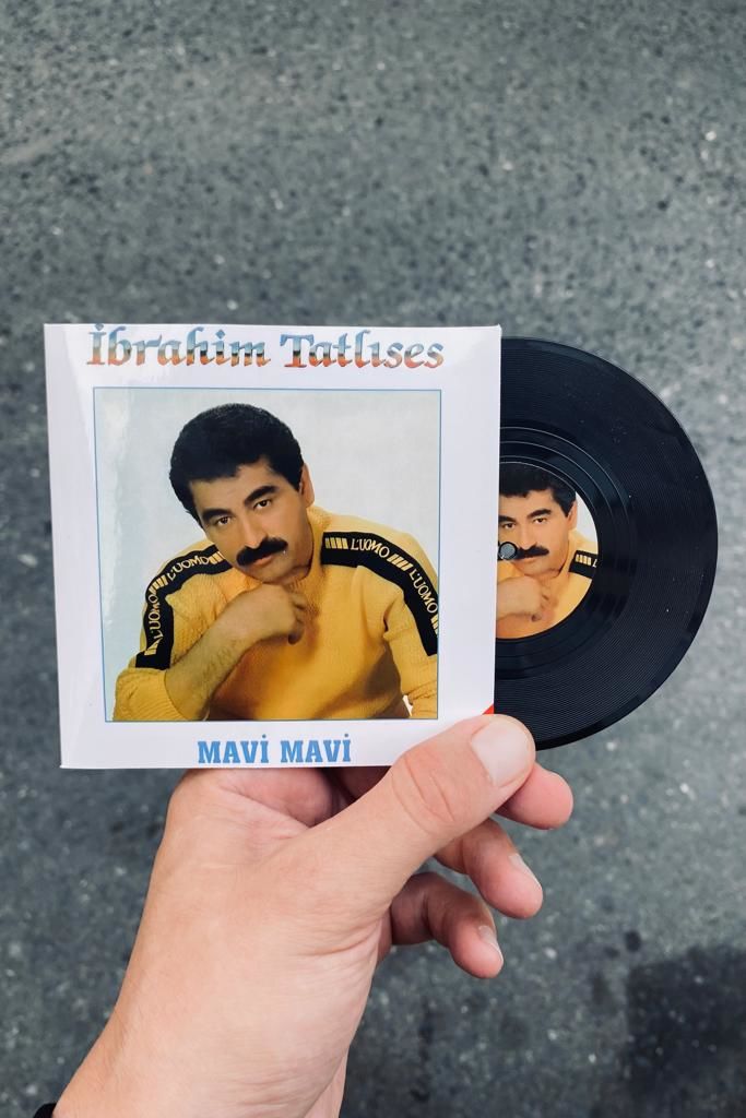 İbrahim Tatlıses Mavi Mini Dekoratif Plak Bardak Altlığı Magnet