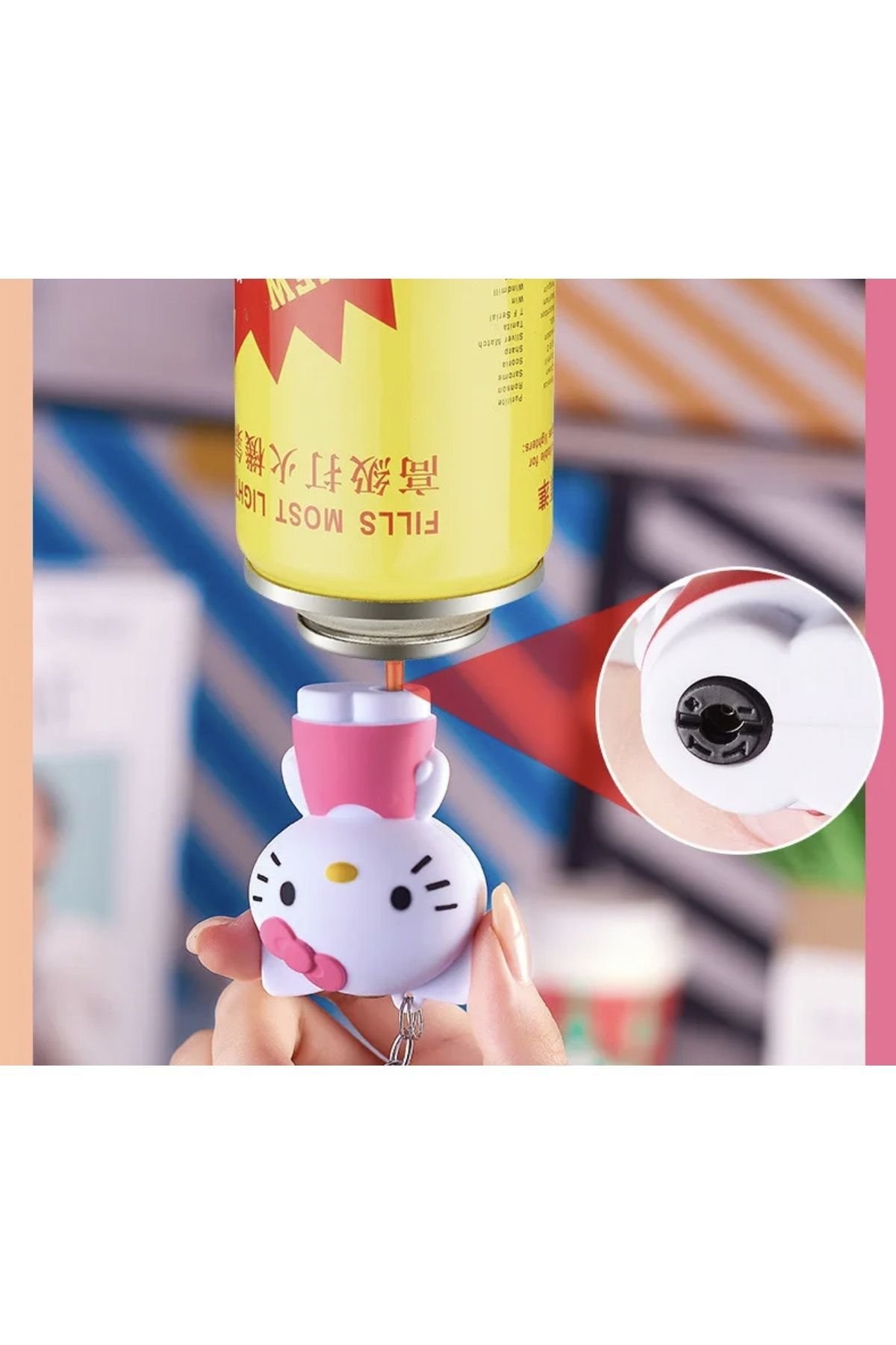 Hello Kitty 3D Pembe Çakmak Anahtarlık