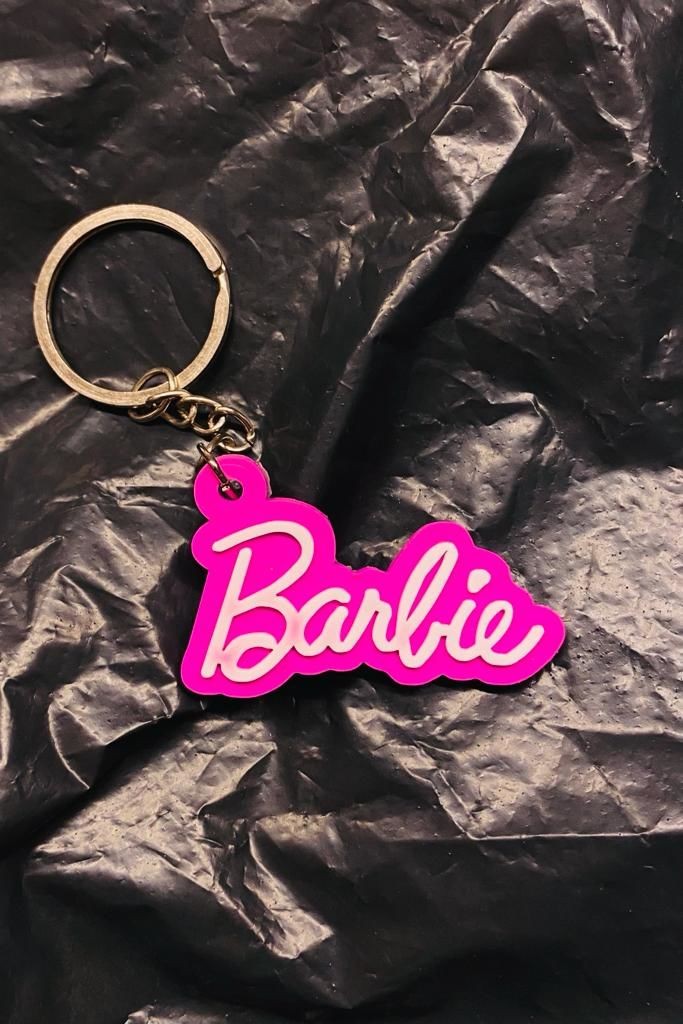 Barbie Yazı Logo Silikon Anahtarlık