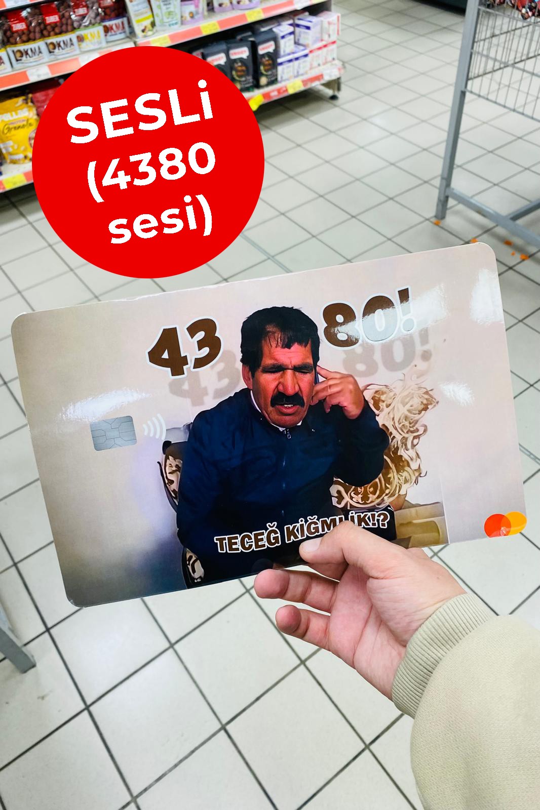 **SESLİ 4380 Dayı Kredi Banka Kartı Kılıfı Dev Boy