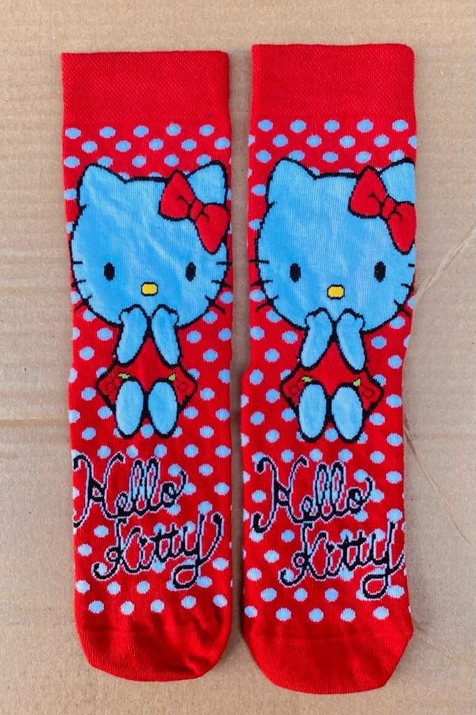 Hello Kitty Kırmızı Premium Dikişsiz Çorap