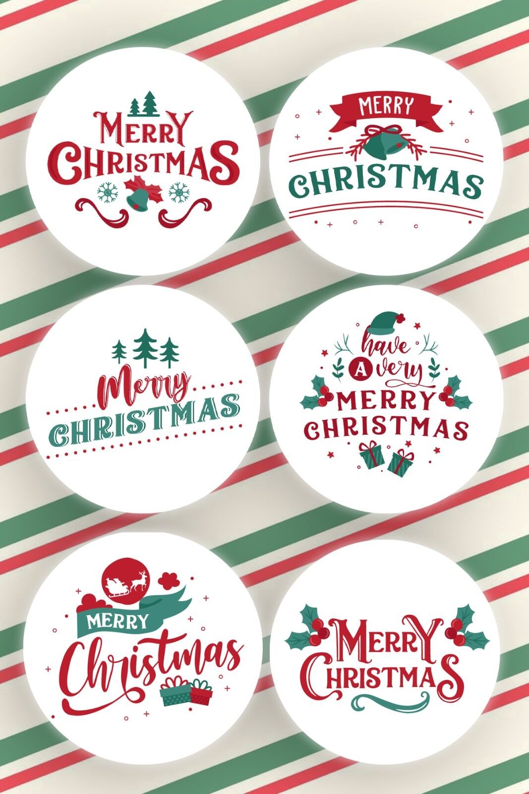 Merry Christmas 6’lı Yılbaşı Sticker Paketi