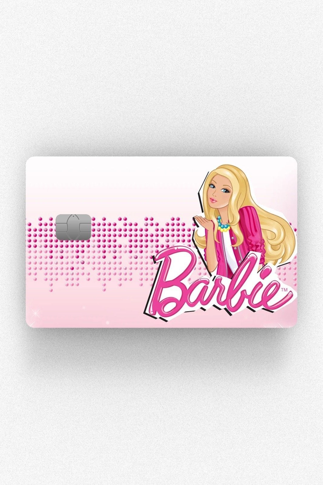 Kart Kaplama Etiketi - Barbie Beyaz Portre