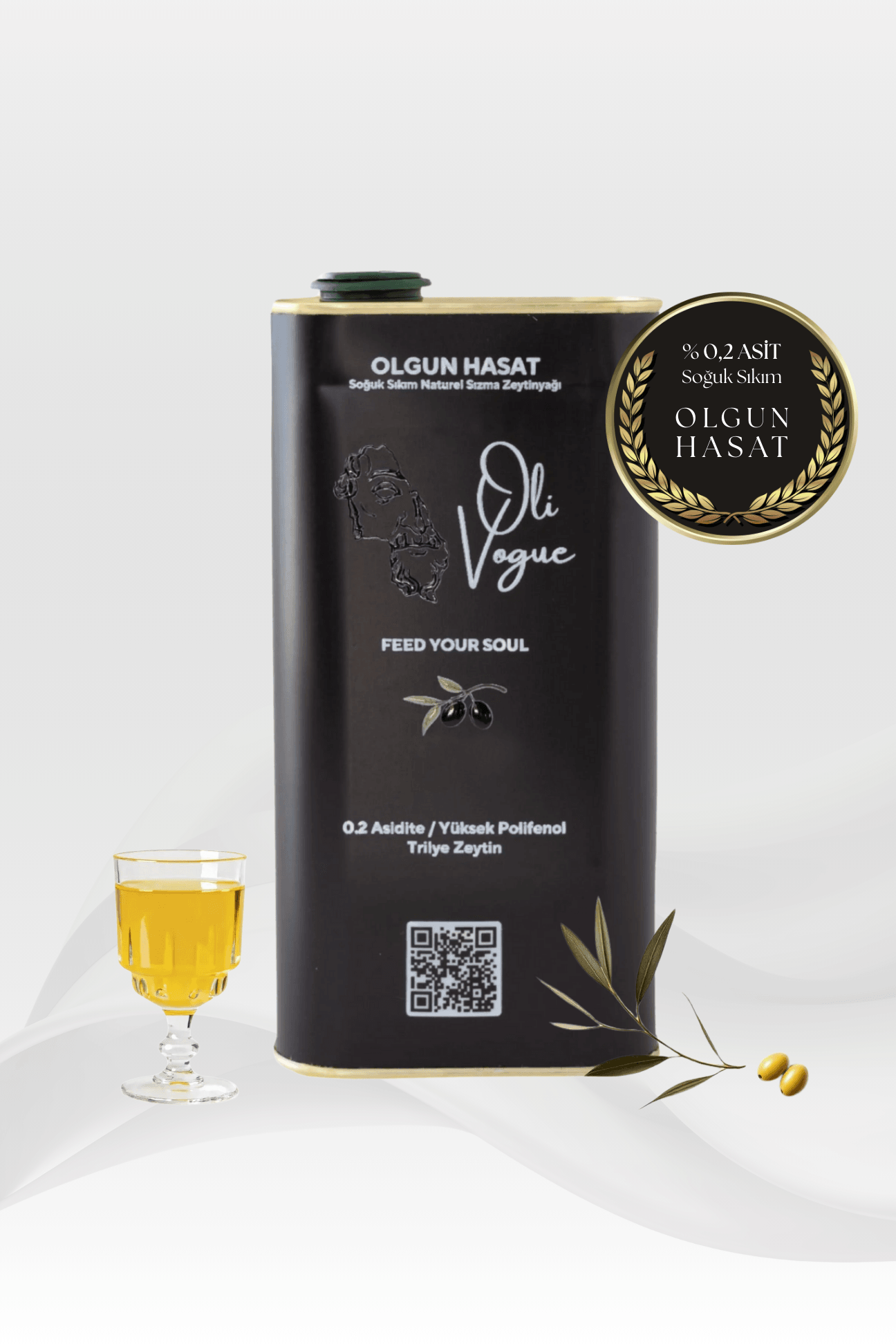 Oversize Premium Naturel Sızma Soğuk Sıkım Zeytinyağı (5 Litre)