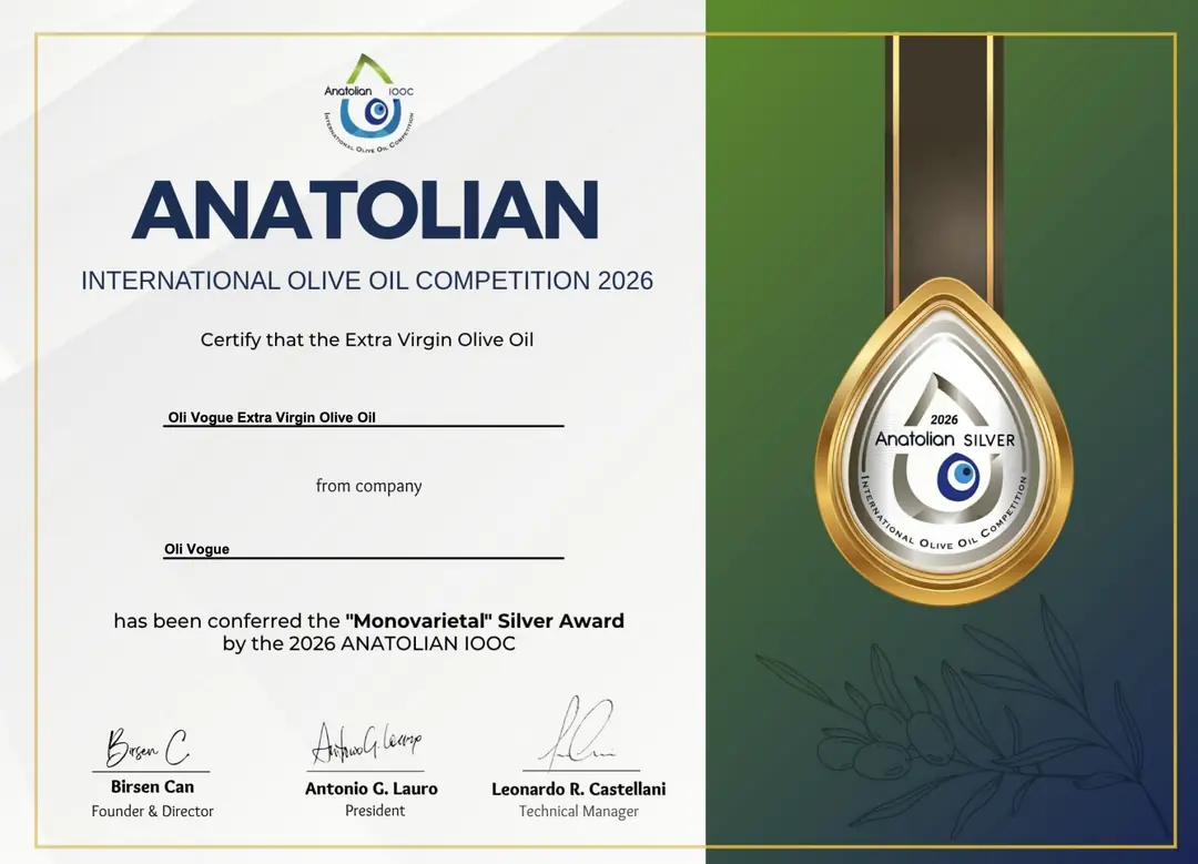 Anatolian IOOC 2026 - Monovarietal Silver Award