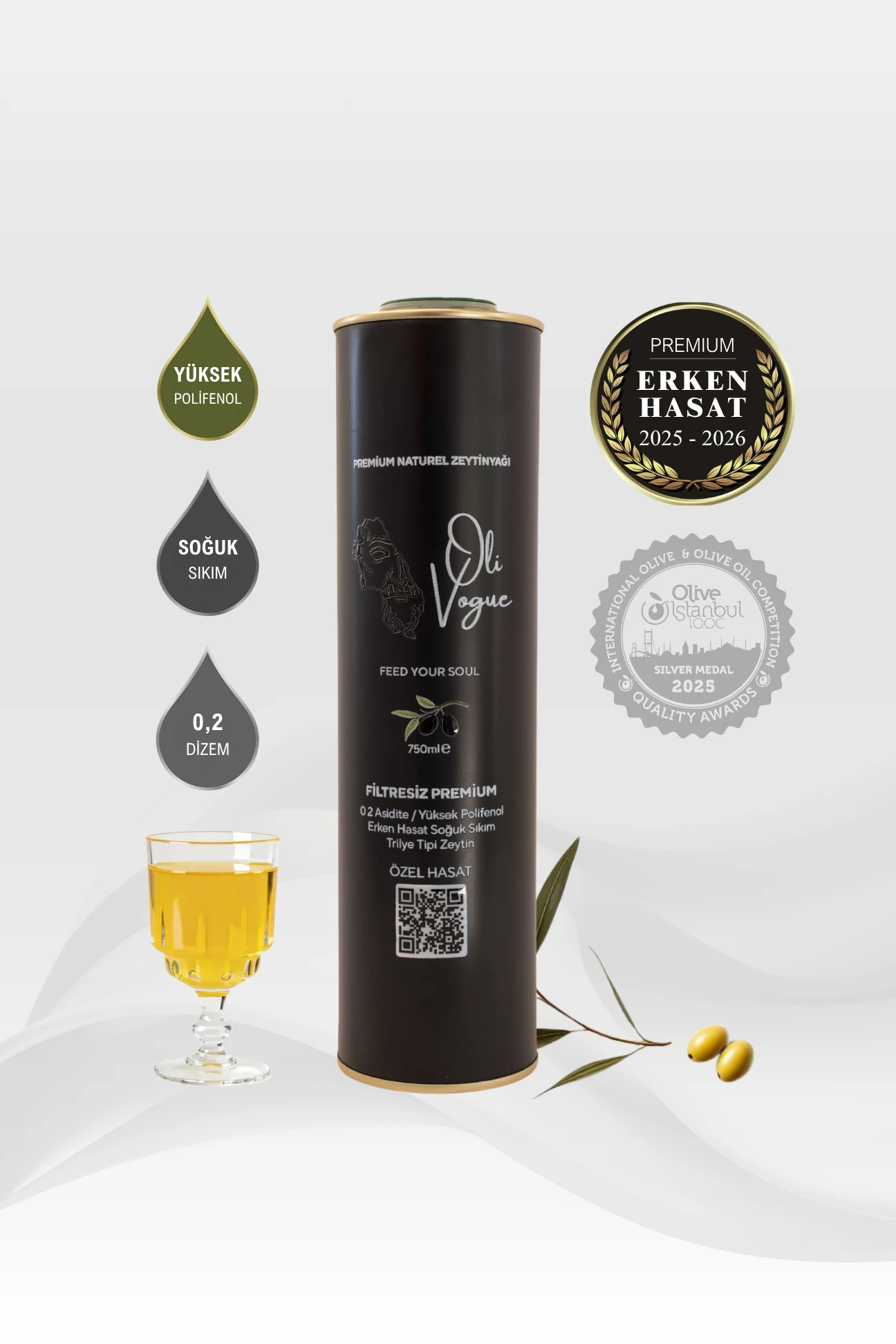 Premium Erken Hasat Naturel Sızma Zeytinyağı (750 ml)