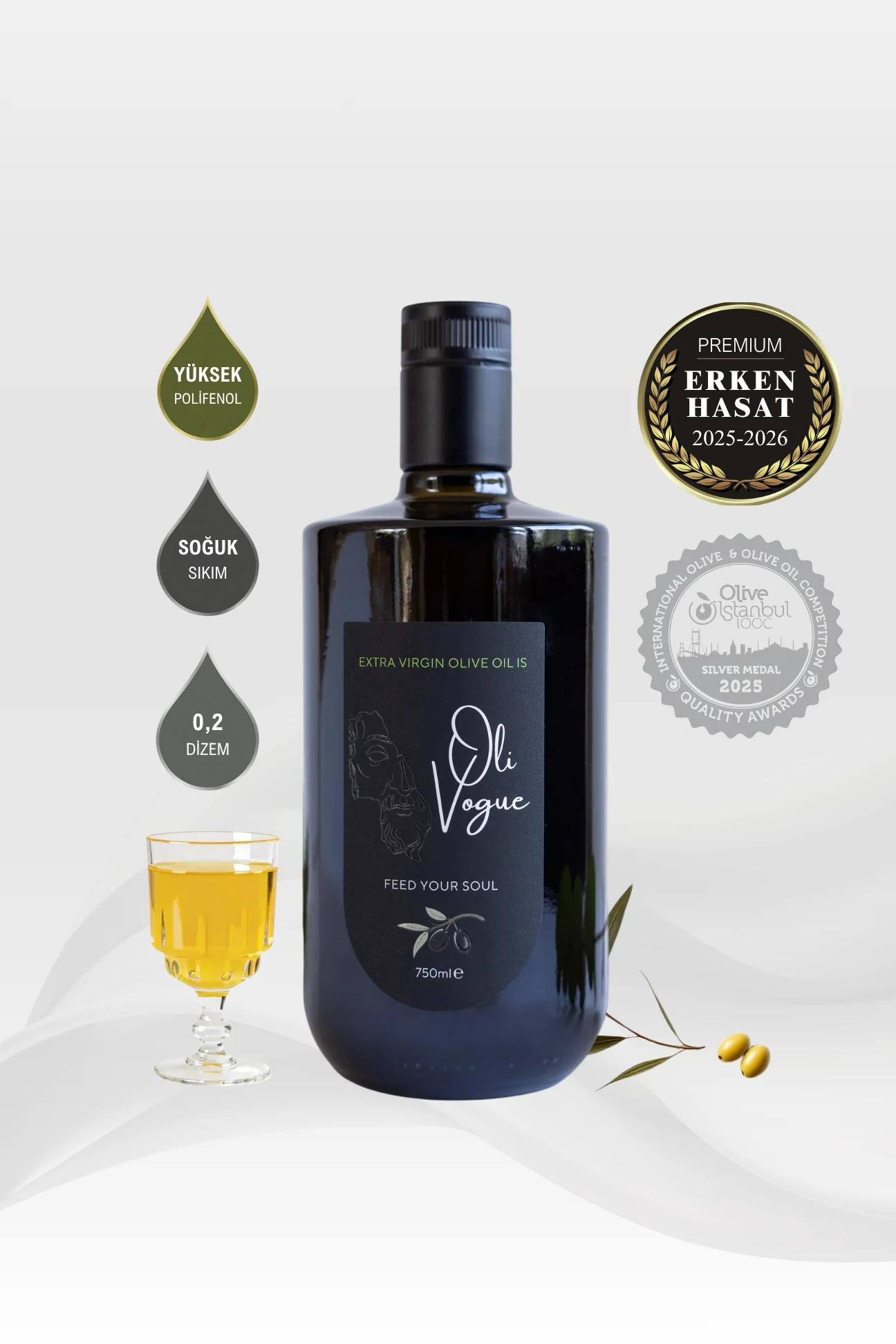 Premium Erken Hasat Naturel Sızma Zeytinyağı (750 ml)