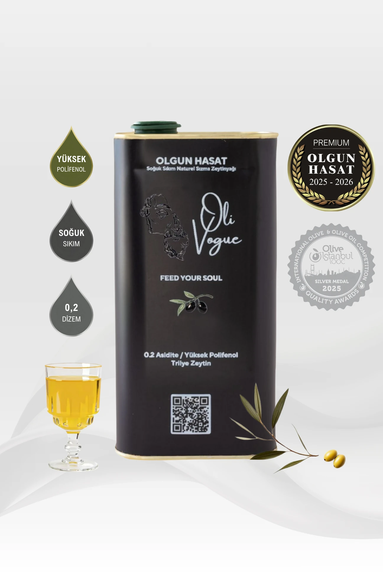 Premium Naturel Sızma Soğuk Sıkım Zeytinyağı (5 Litre)