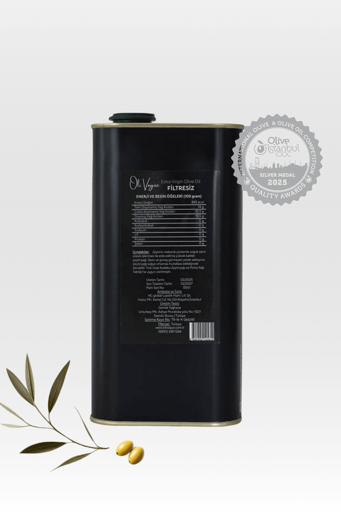 Oversize Premium Erken Hasat Naturel Sızma Zeytinyağı (5 Litre)