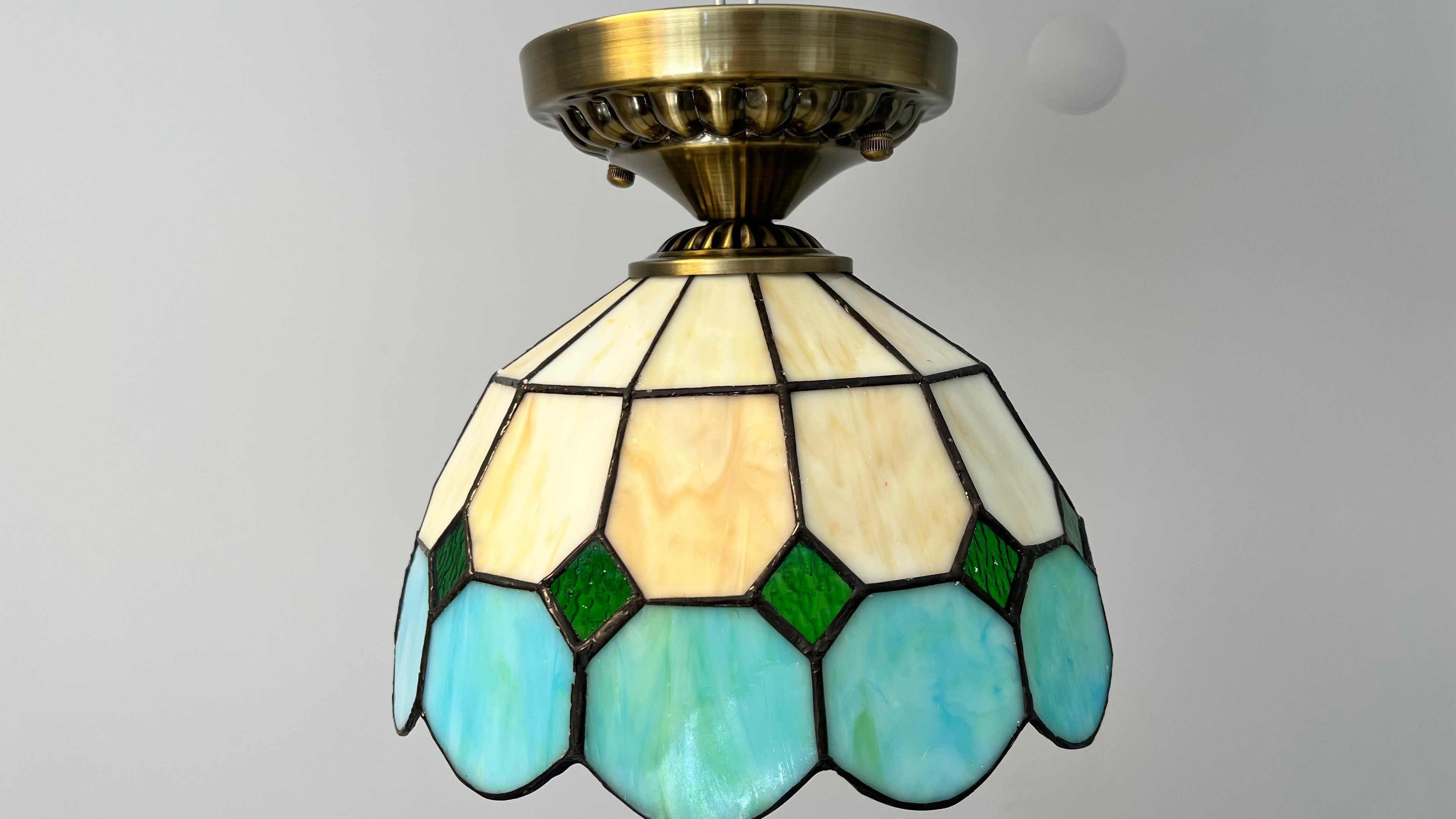 TAVAN VİTRAY ESKİTME AVİZE 30CM (12") - YEŞİL