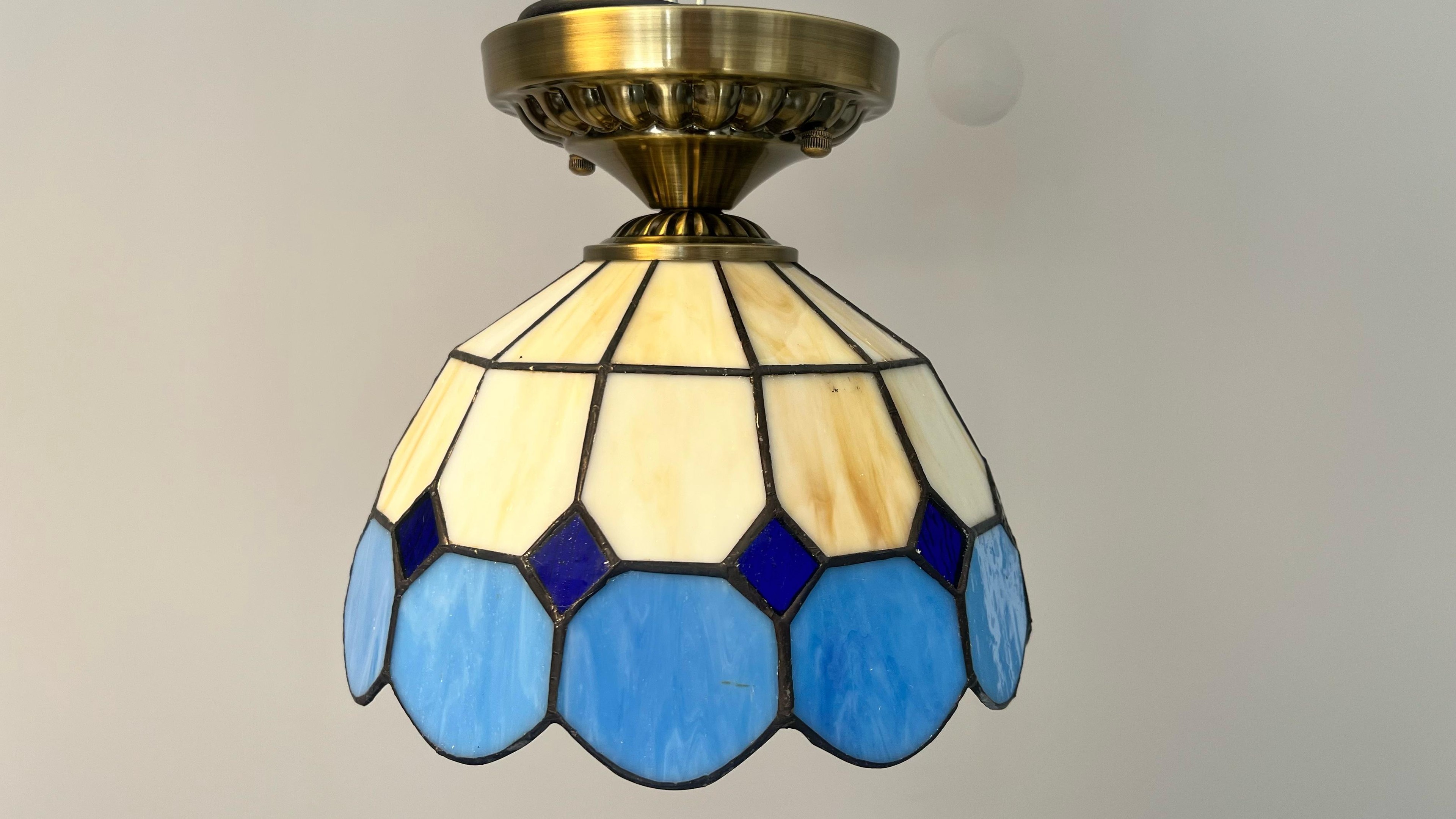 TAVAN VİTRAY ESKİTME AVİZE 30CM (12") - MAVİ