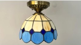 TAVAN VİTRAY ESKİTME AVİZE 25CM (10") - MAVİ