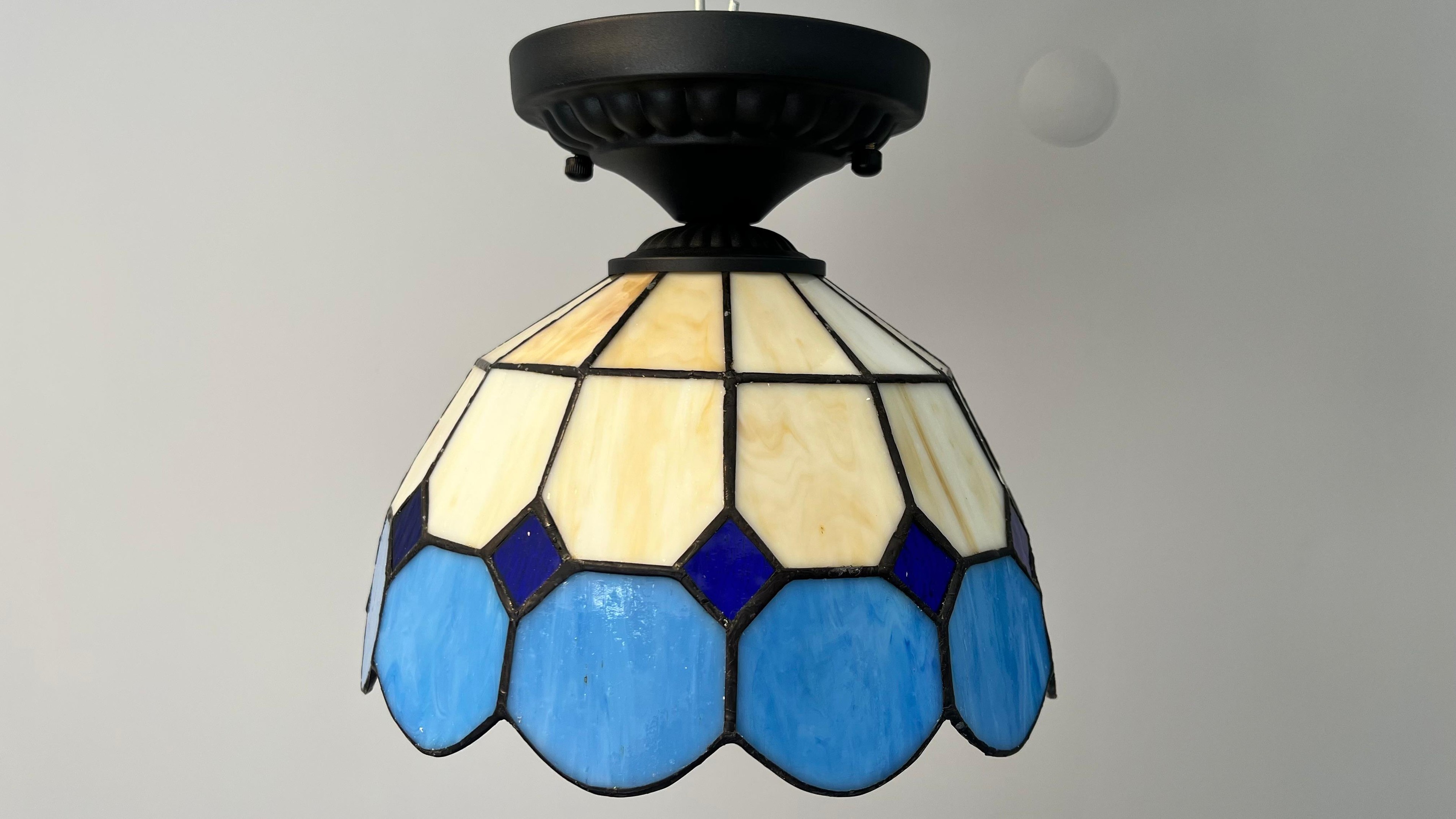 TAVAN VİTRAY AVİZE 25CM (10") - MAVİ