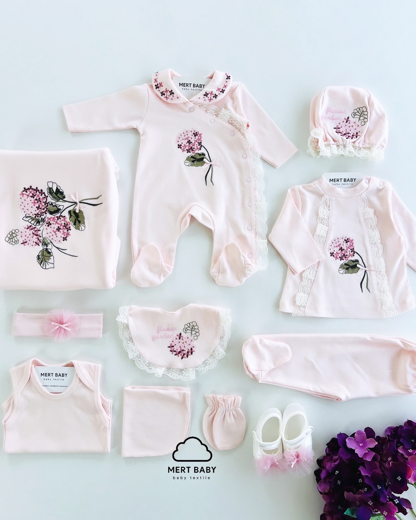 Baby Flowers Newborn Set Pink