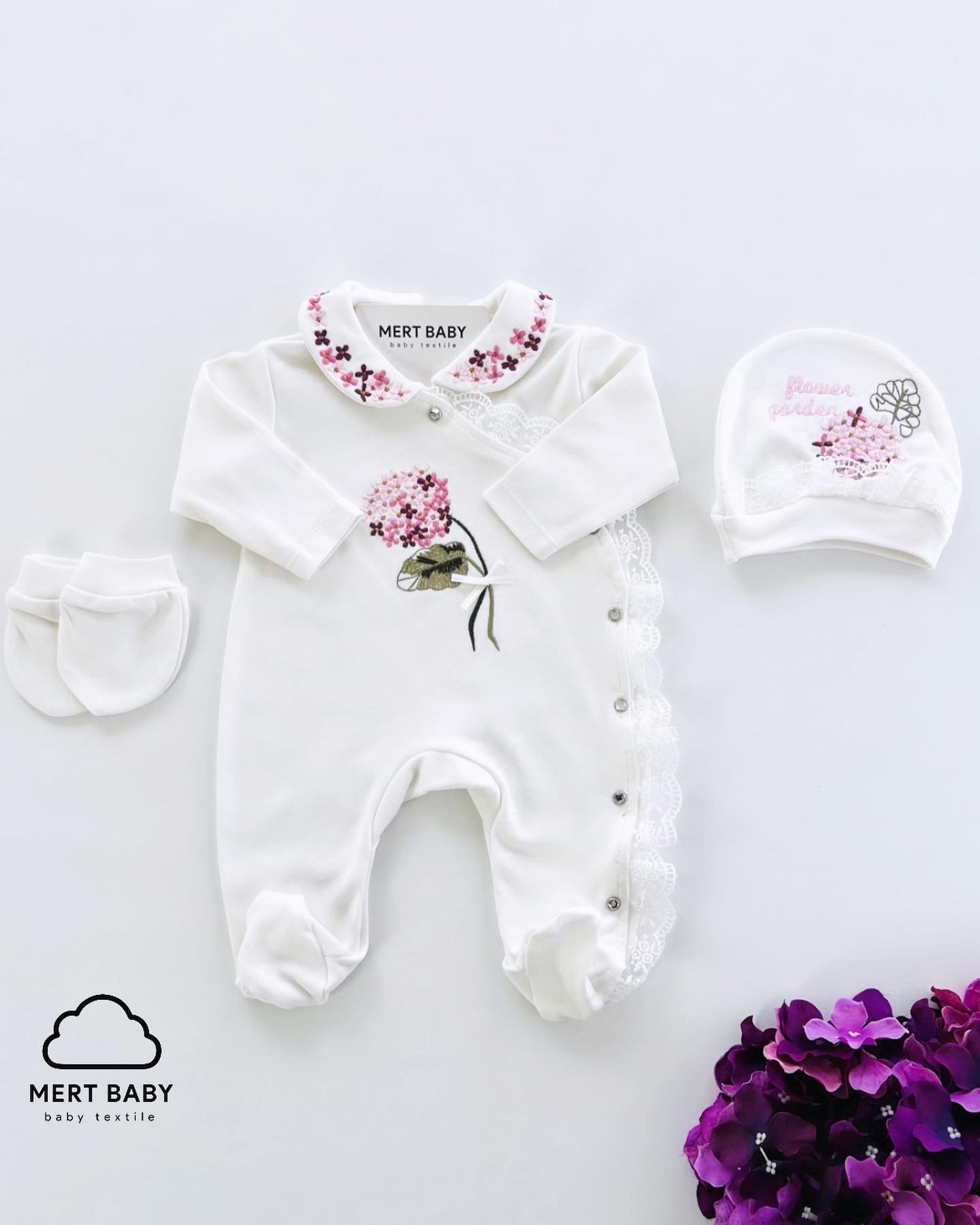 Baby Flowers Jumpsuit Ecru