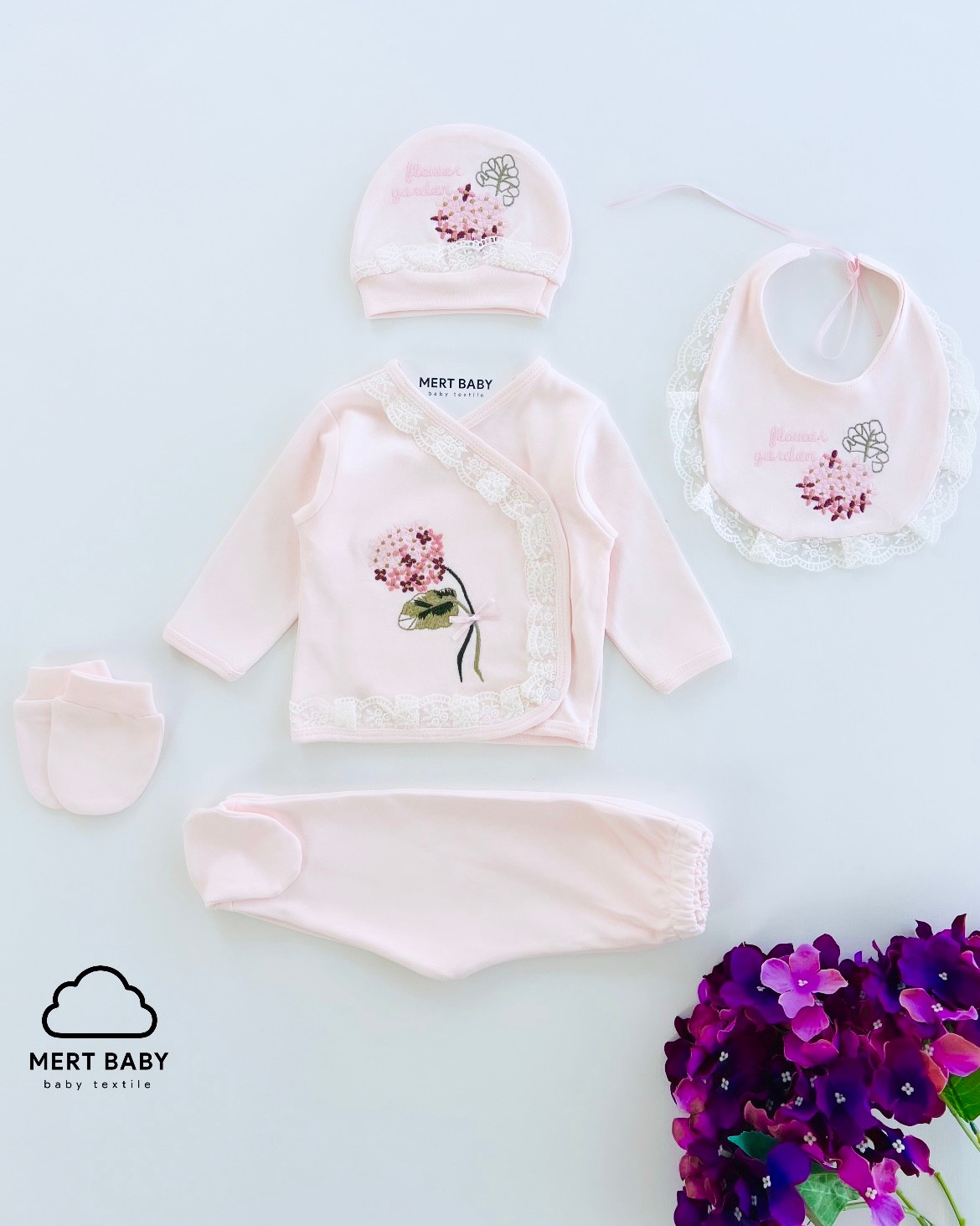 Baby Flowers Newborn Set Pink