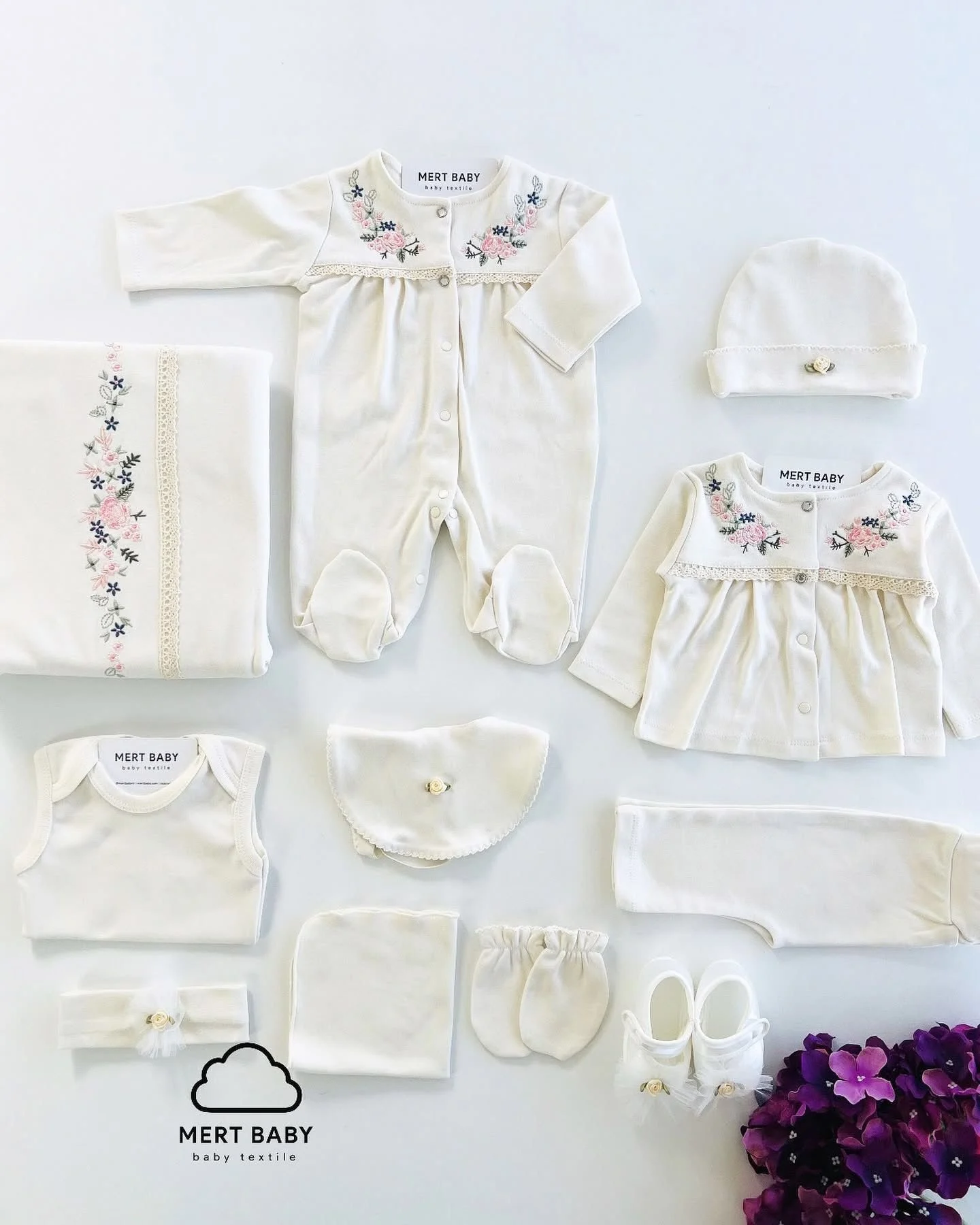 Emma Flowers Newborn Set Natural