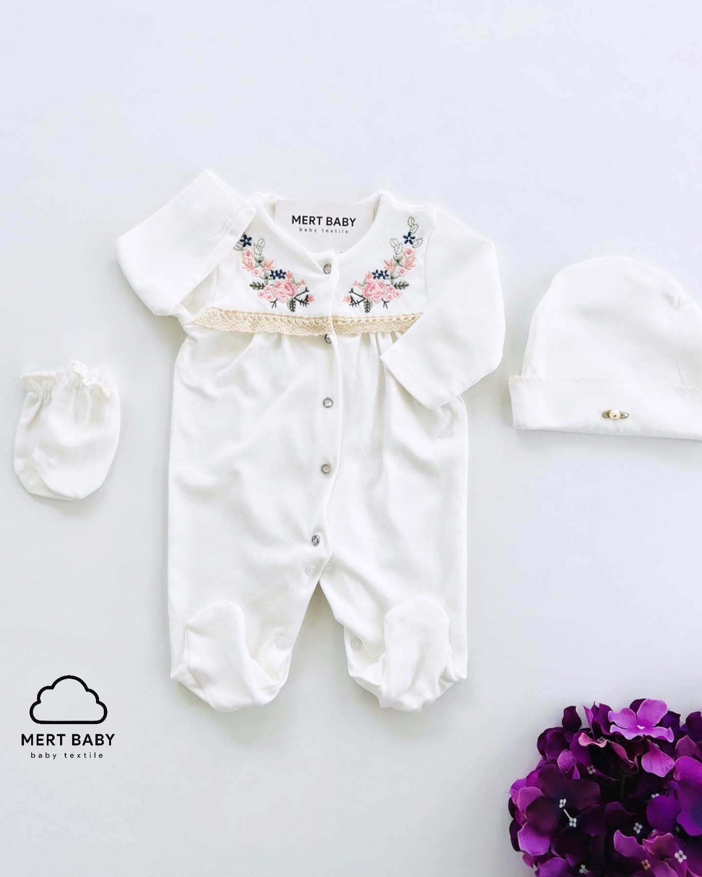 Emma Flowers Jumpsuit Ecru