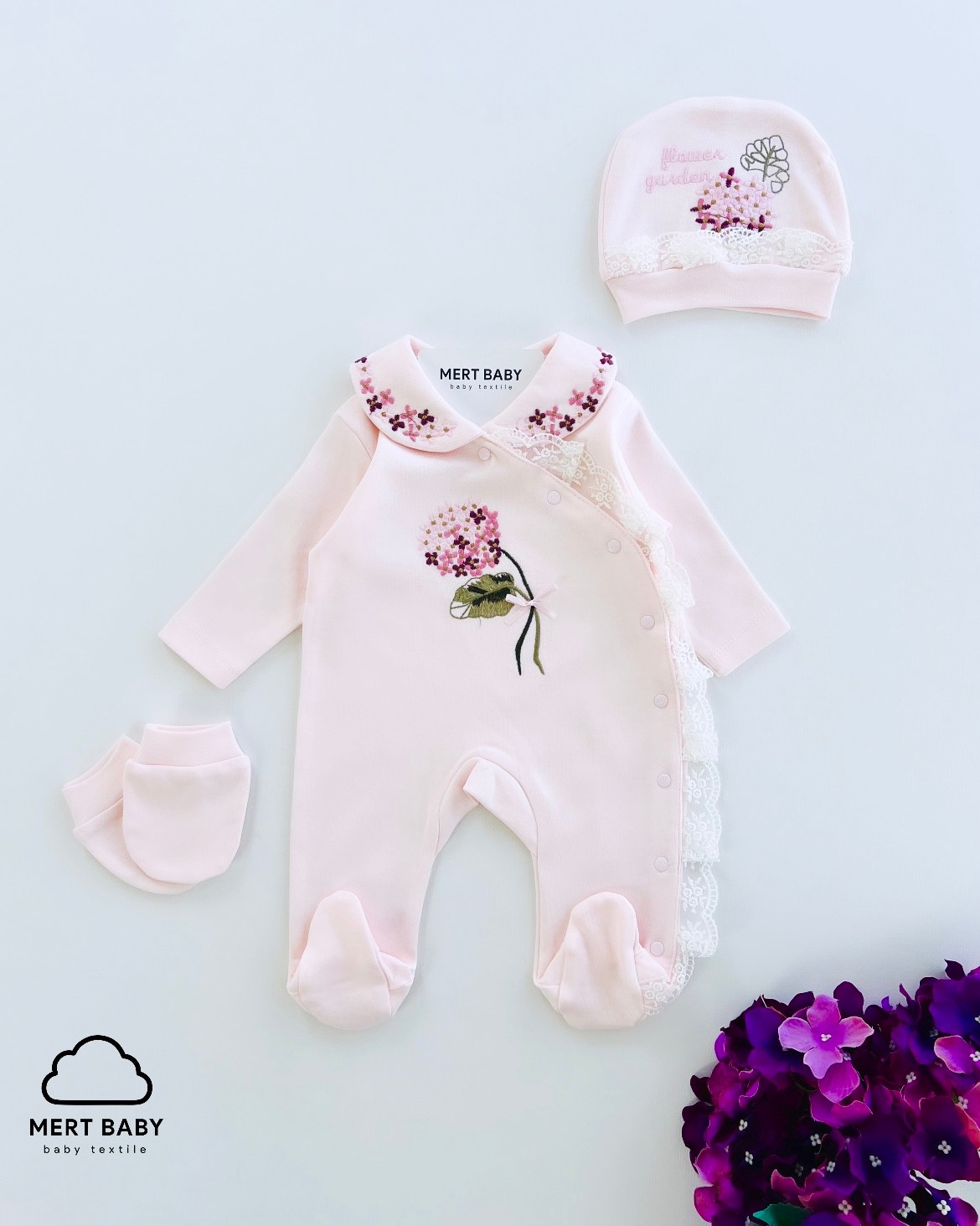 Baby Flowers Jumpsuit Pink