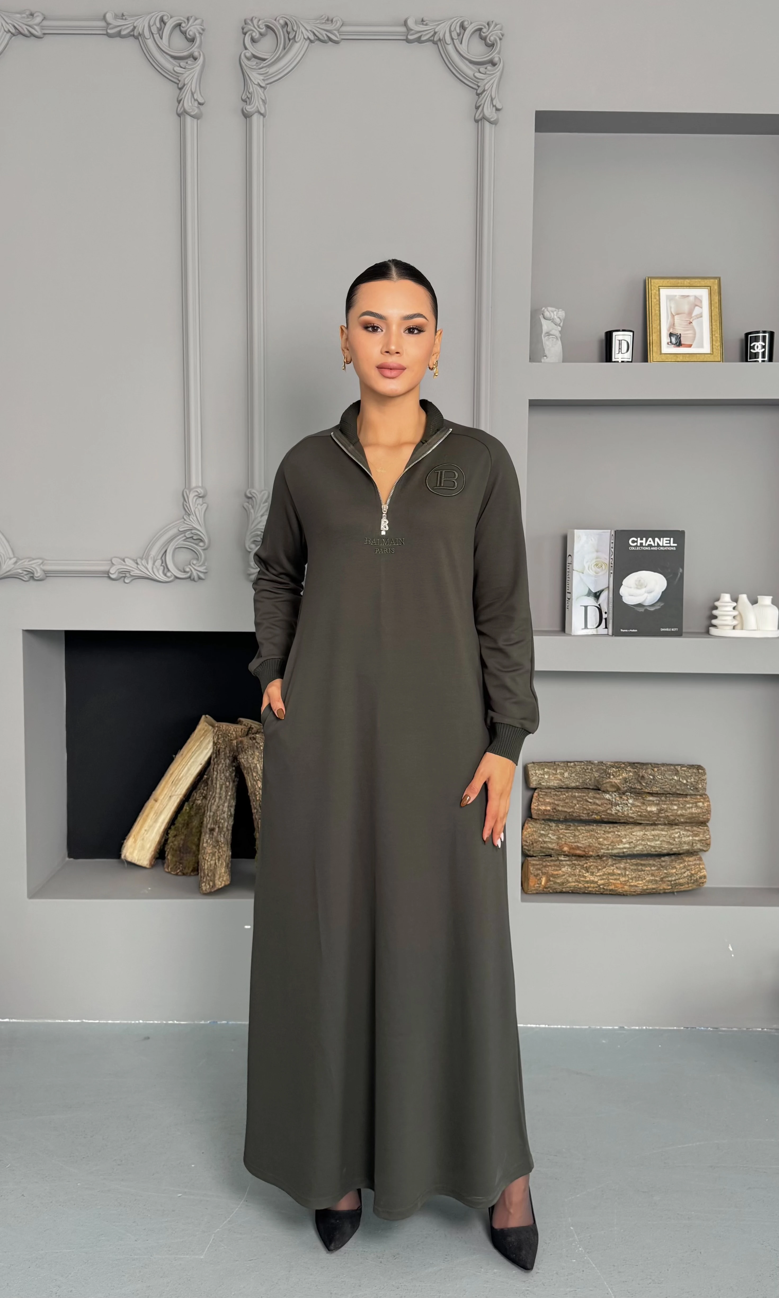 Luna Elbise - Haki Yeşili