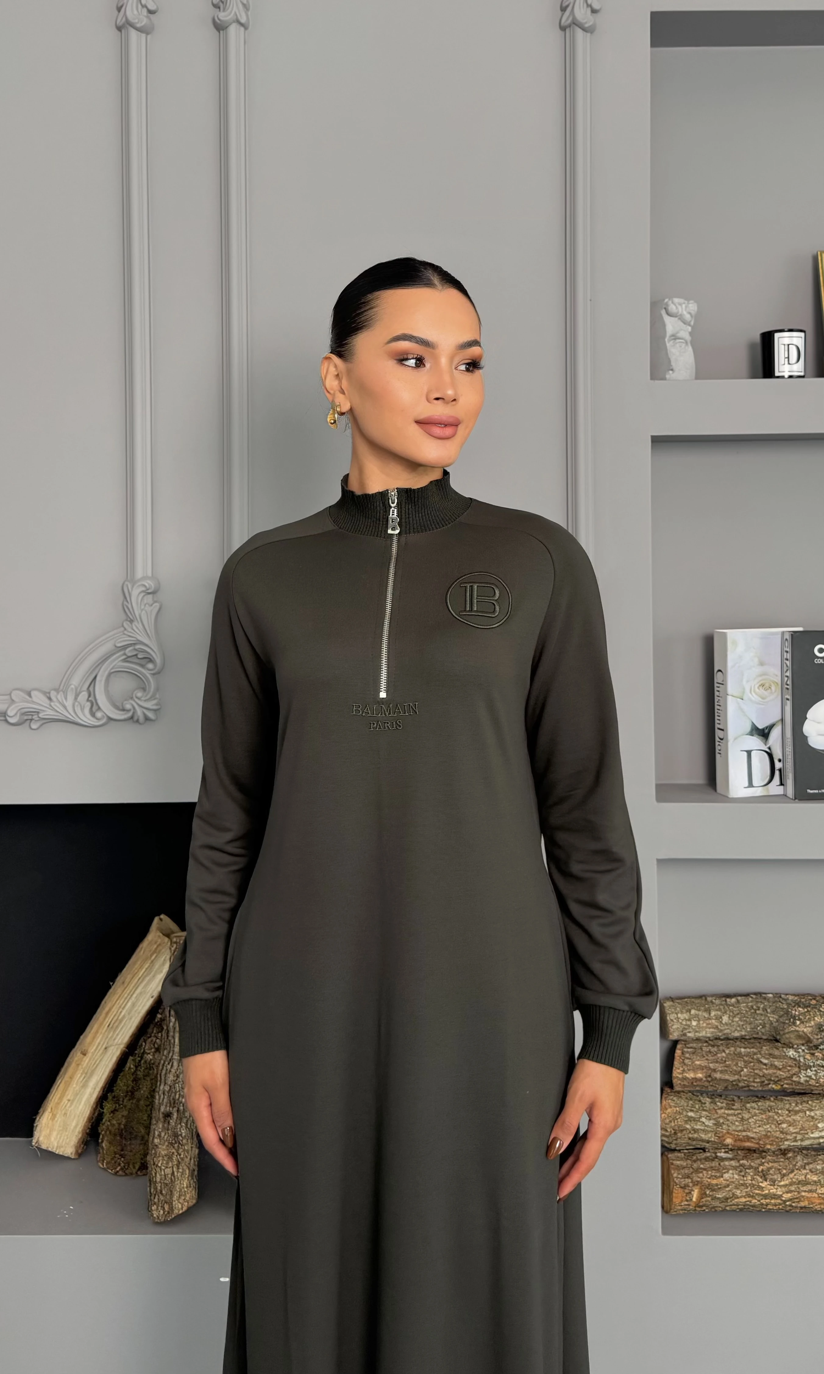 Luna Elbise - Haki Yeşili