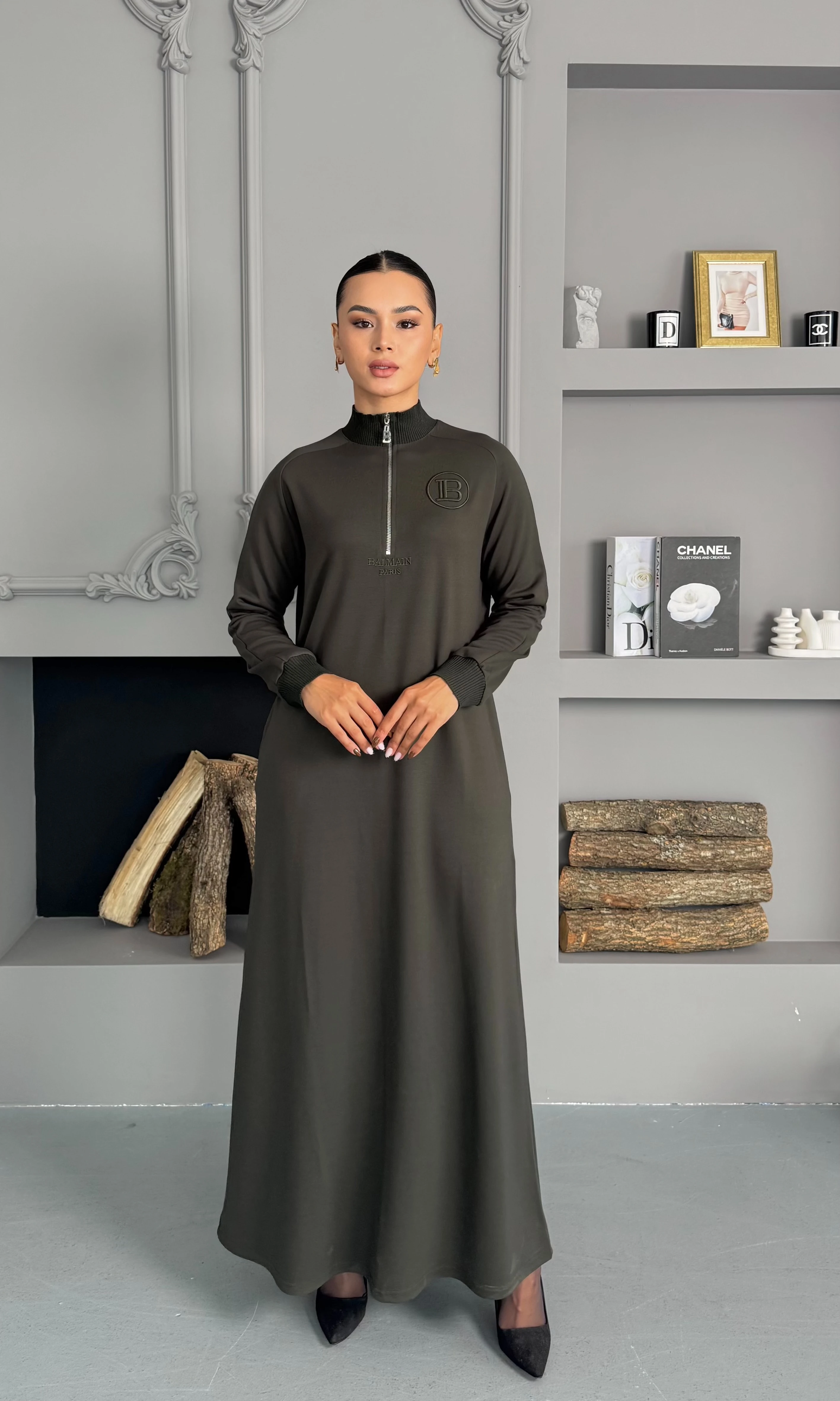 Luna Elbise - Haki Yeşili