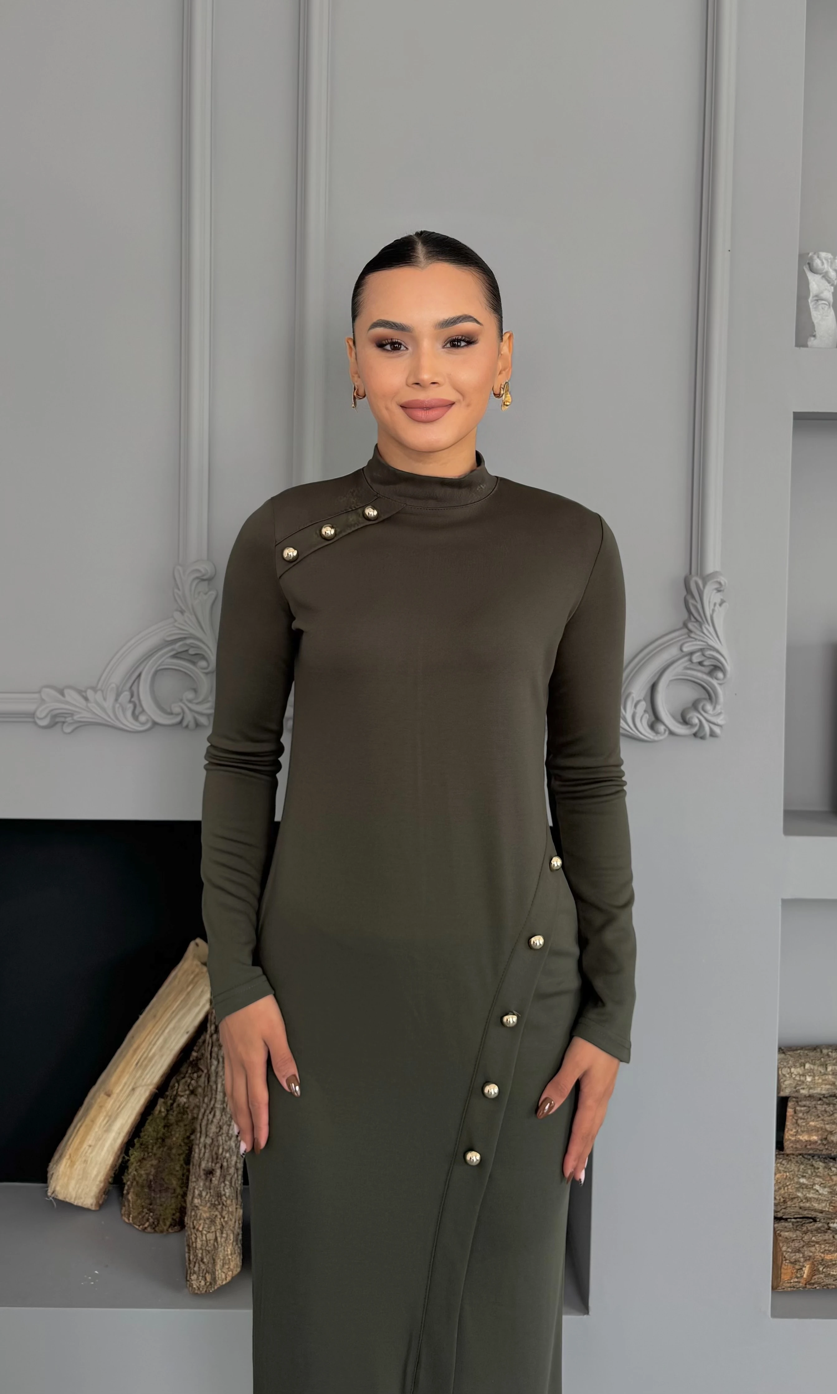 Valeria Elbise - Haki Yeşili