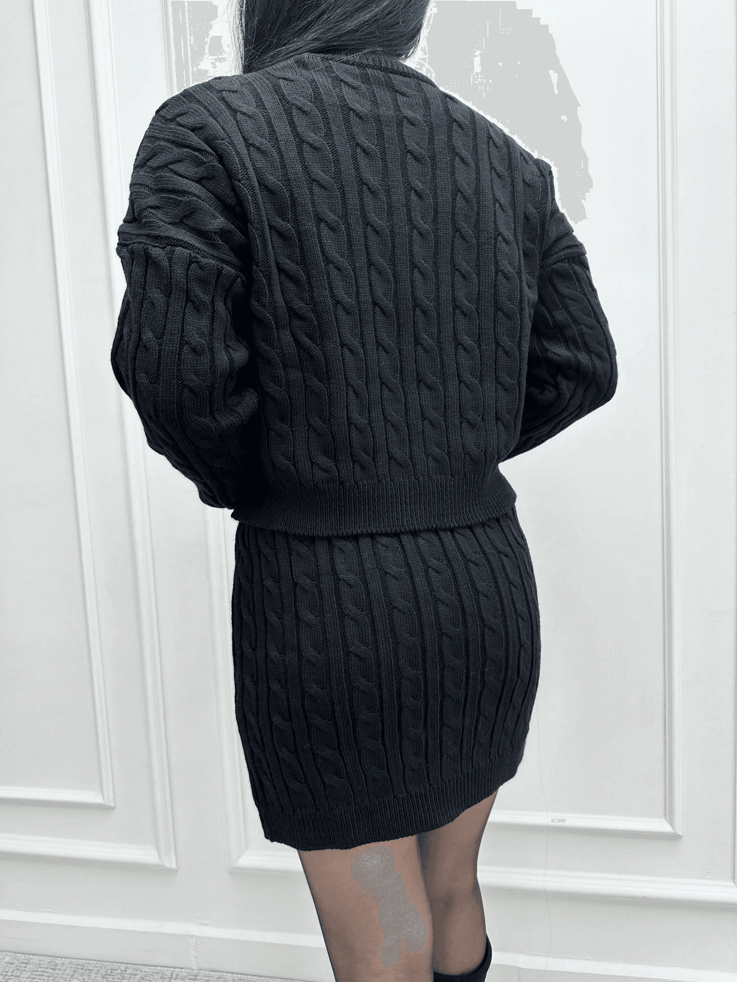 Black Knit Two-Piece Set