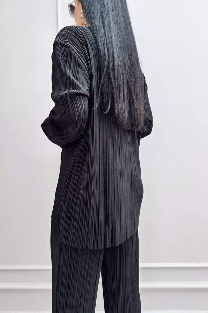 Pleated Trousers and Shirt Set