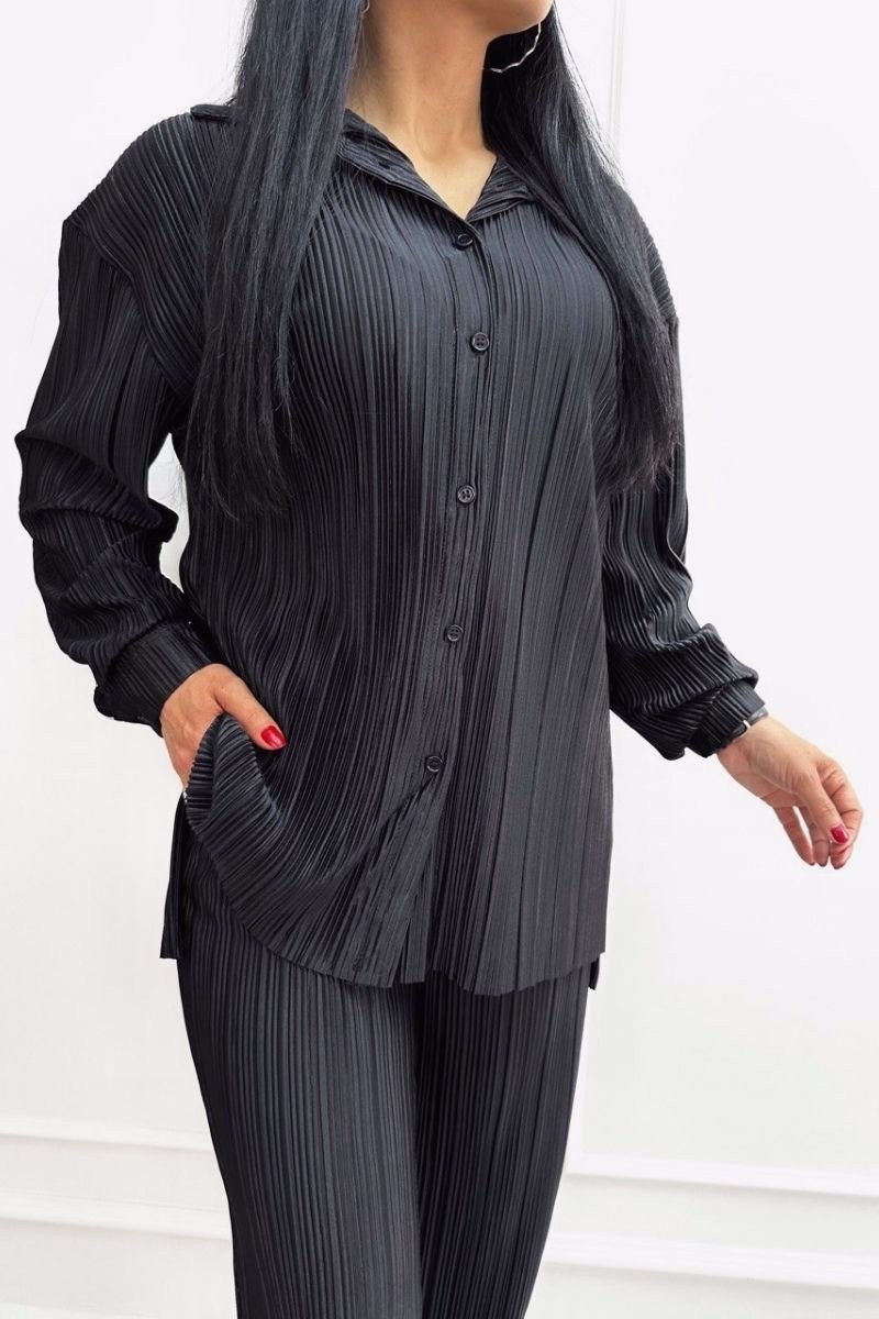 Pleated Trousers and Shirt Set