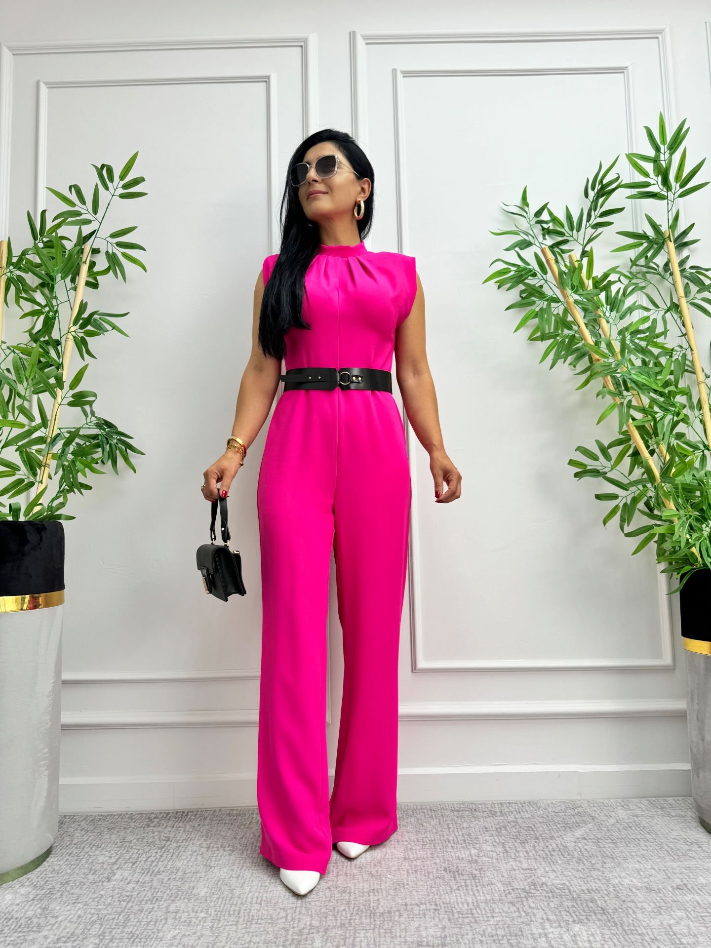 Stylish Design Double Crepe Jumpsuit