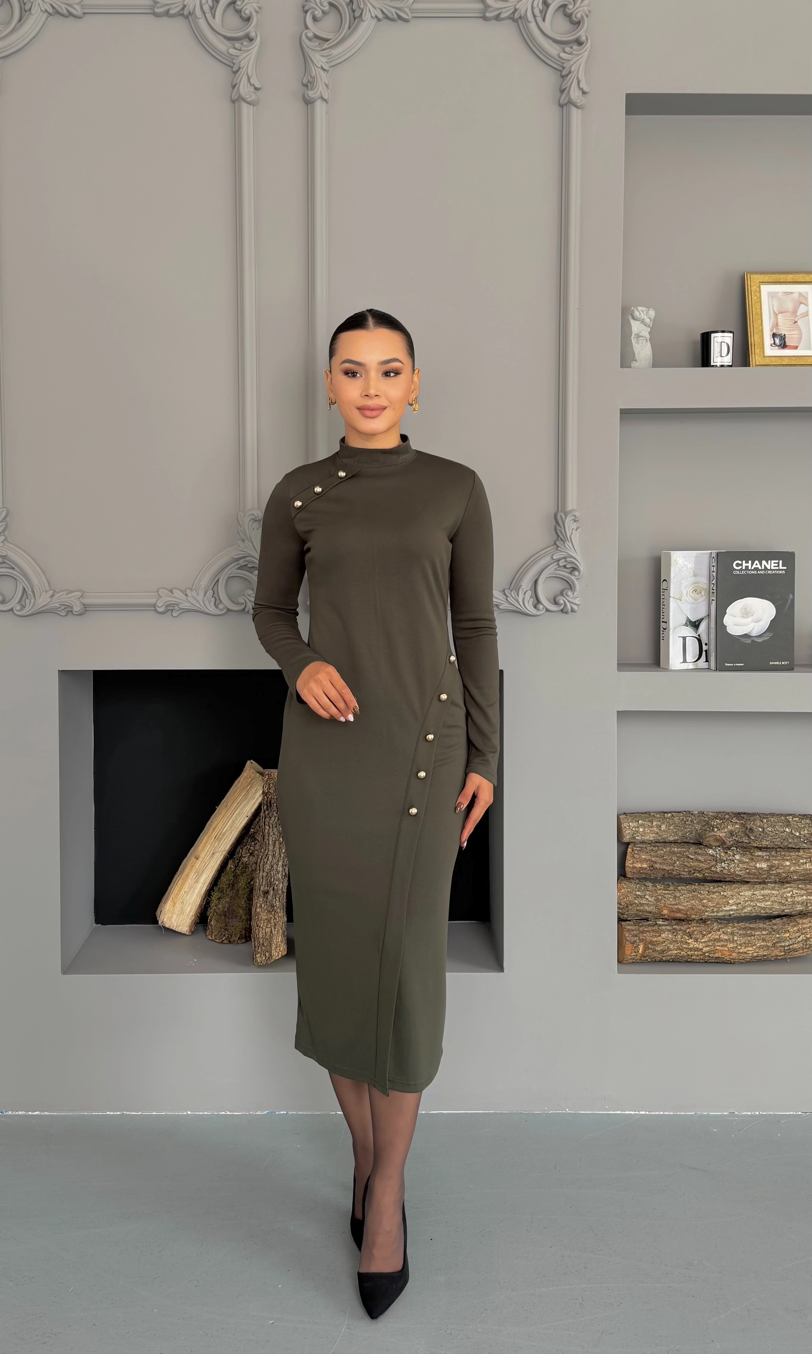 Valeria Elbise - Haki Yeşili