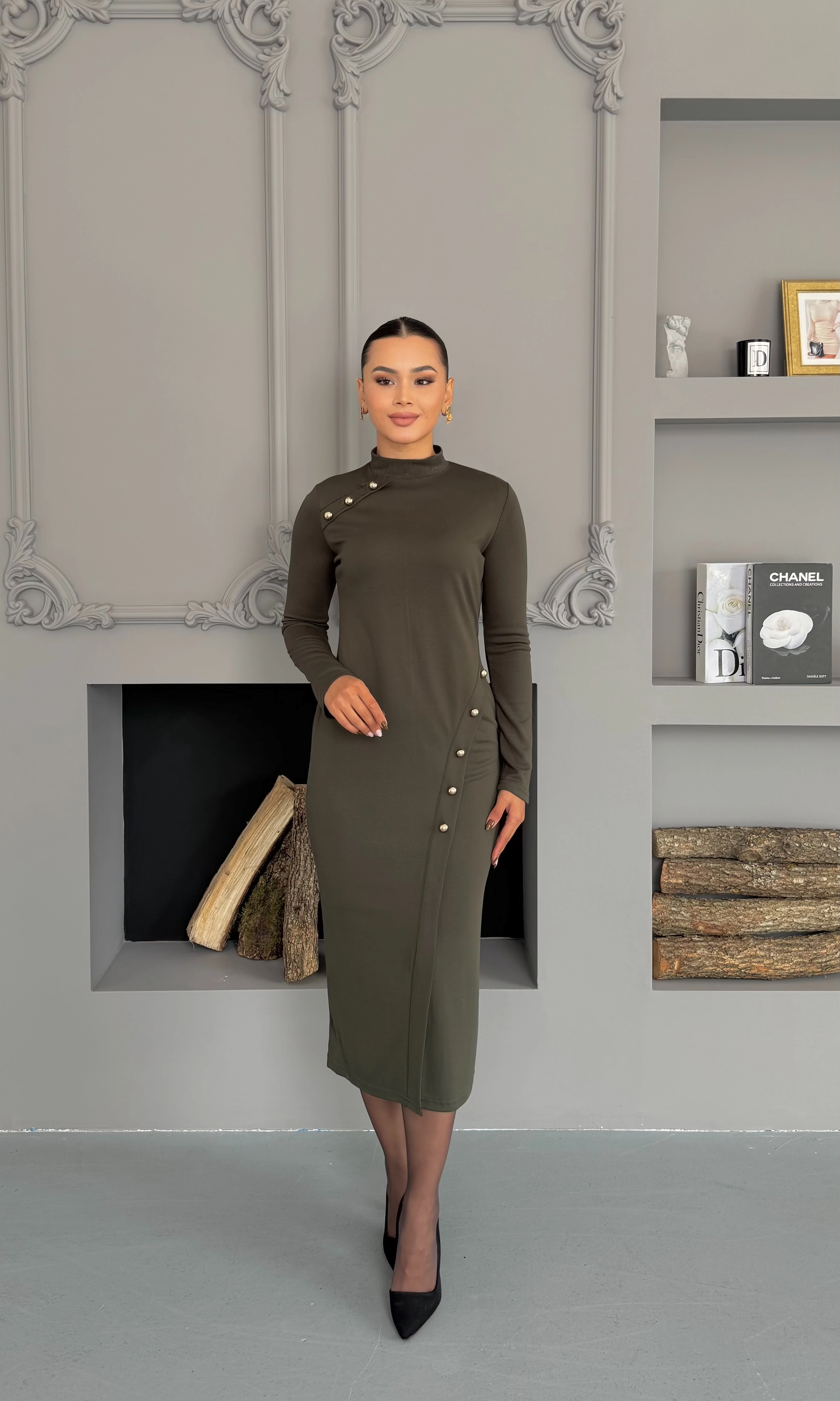 Valeria Elbise - Haki Yeşili