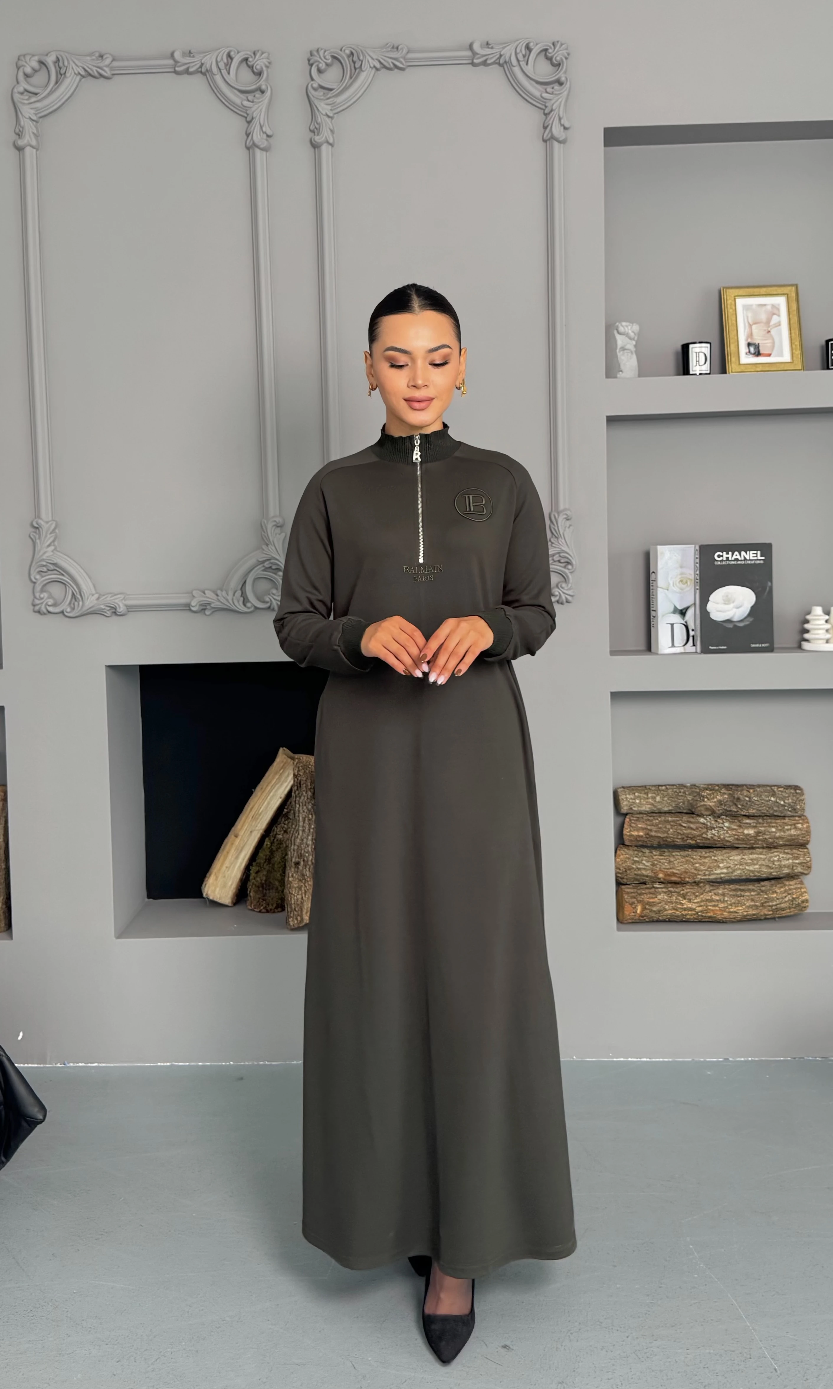 Luna Elbise - Haki Yeşili