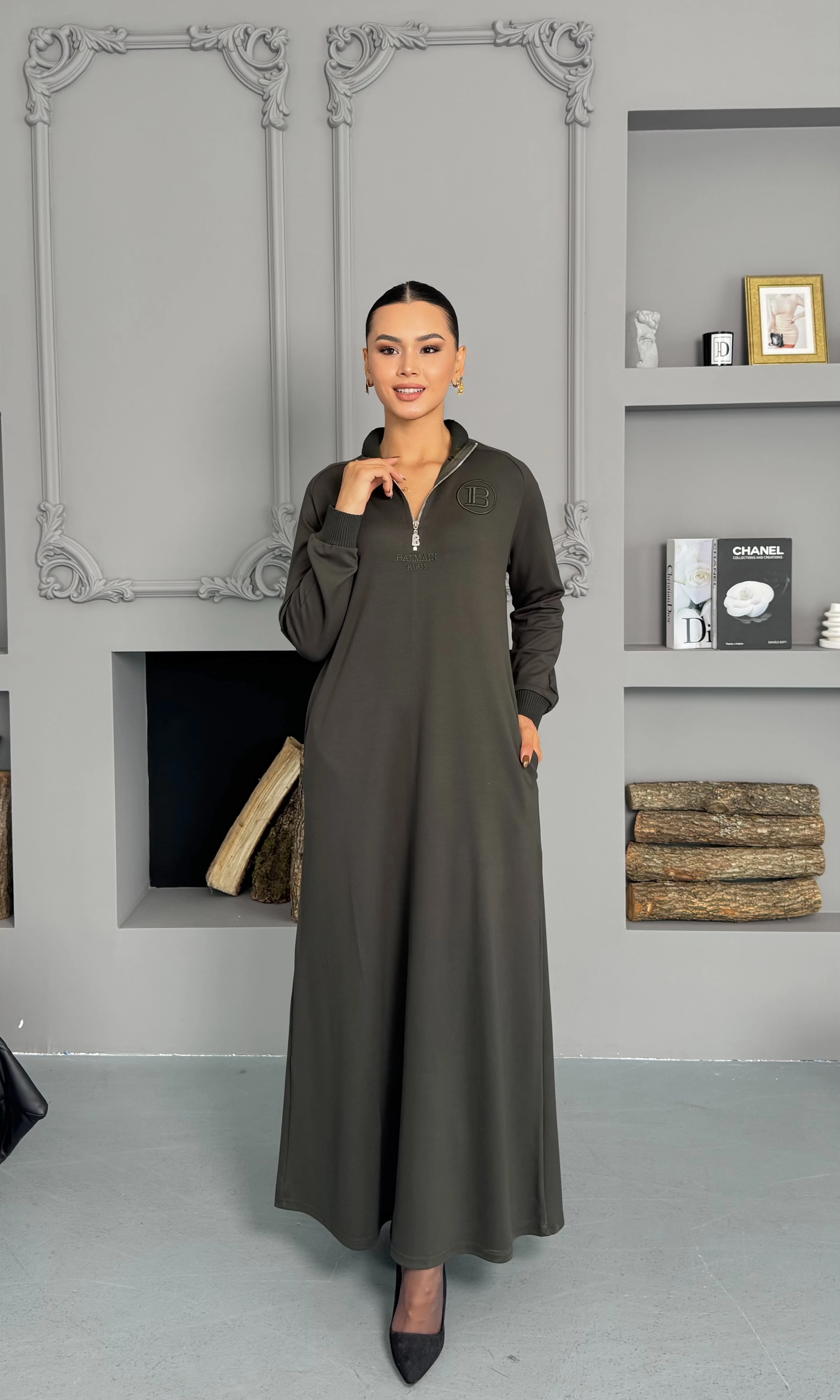 Luna Elbise - Haki Yeşili