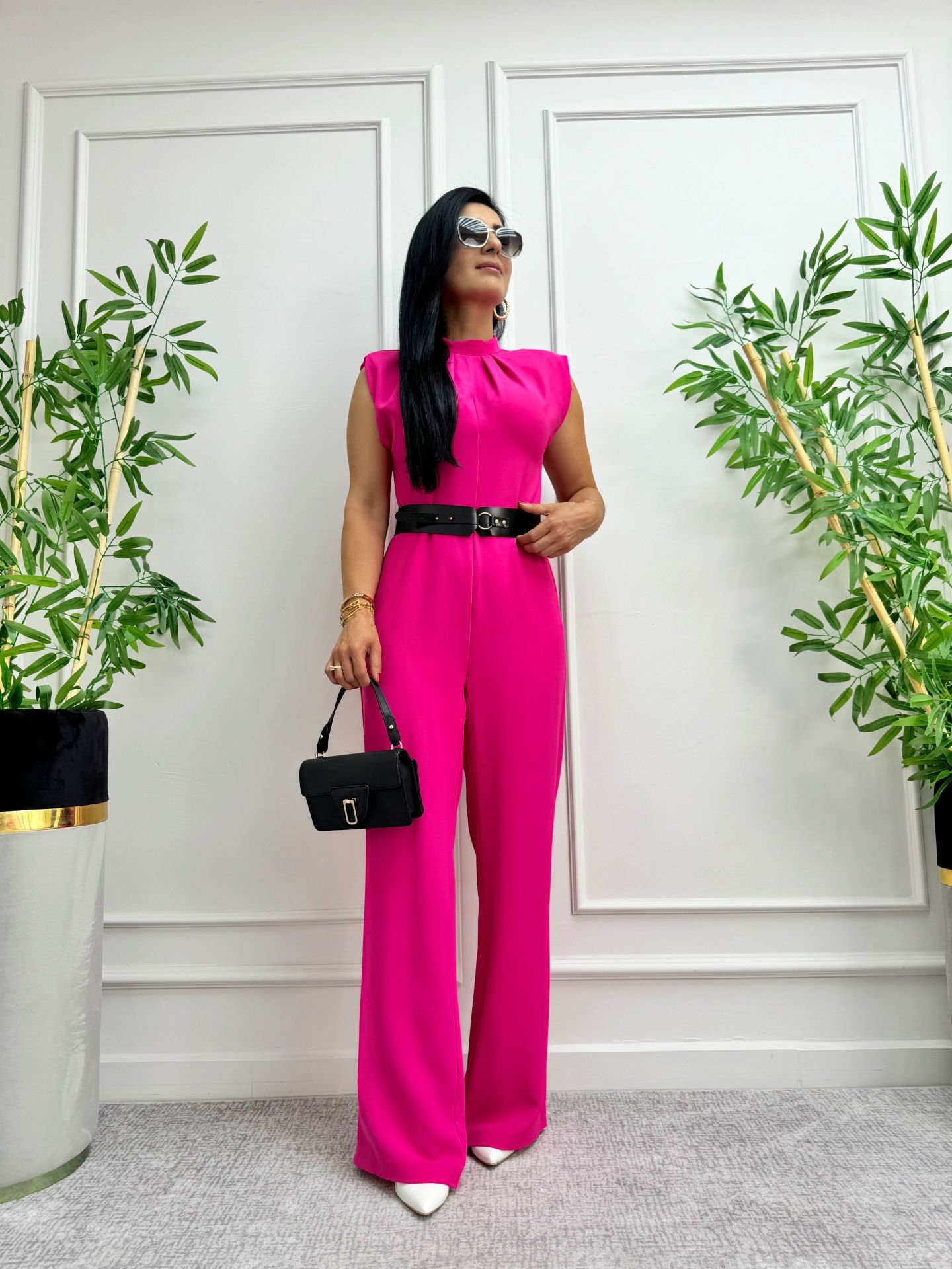 Stylish Design Double Crepe Jumpsuit