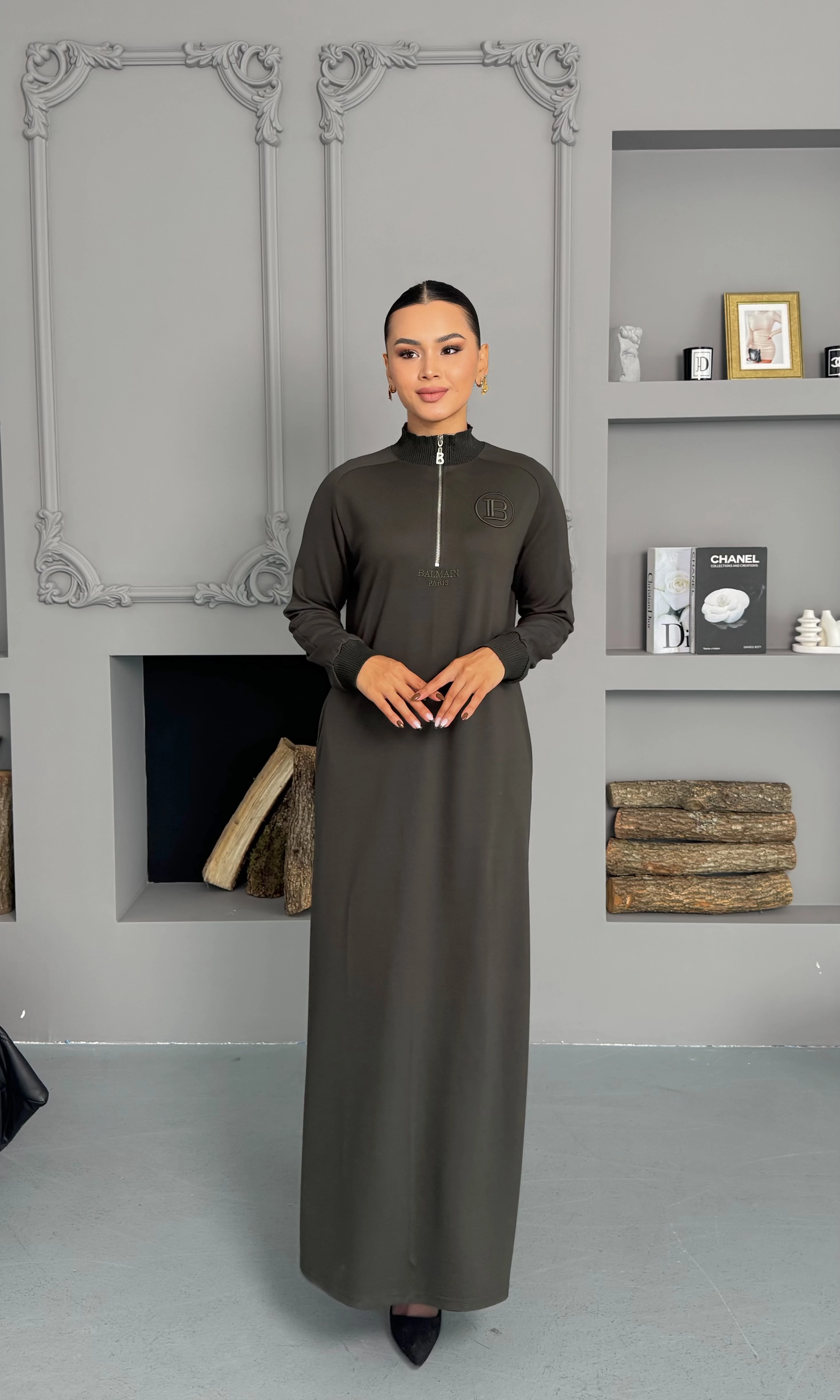 Luna Elbise - Haki Yeşili