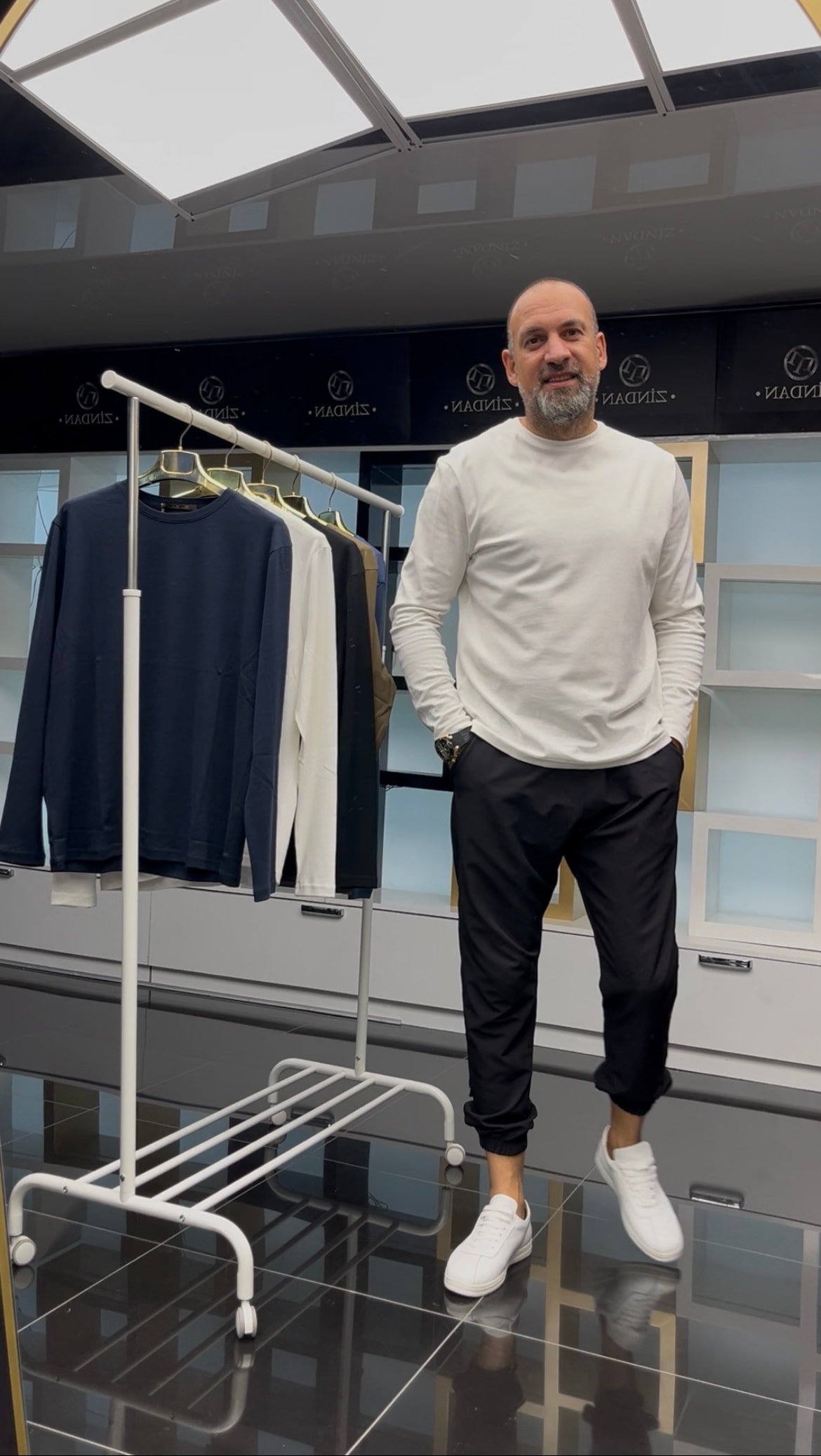 İnce Pamuk Sweatshirt Beyaz 